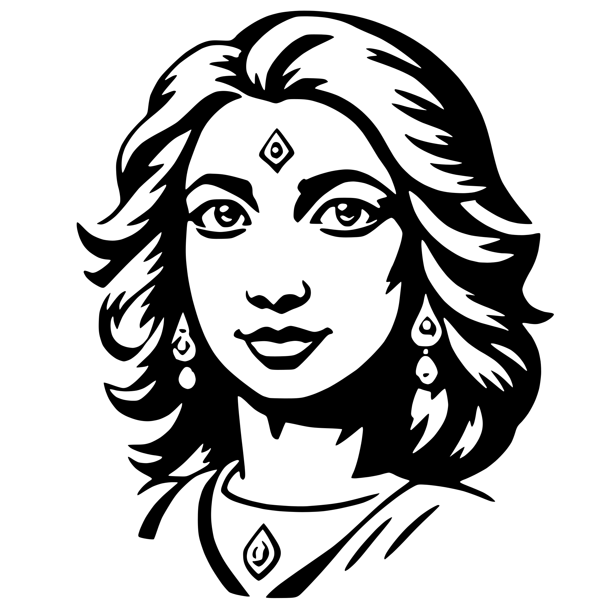 AI-generated SVG of a durga