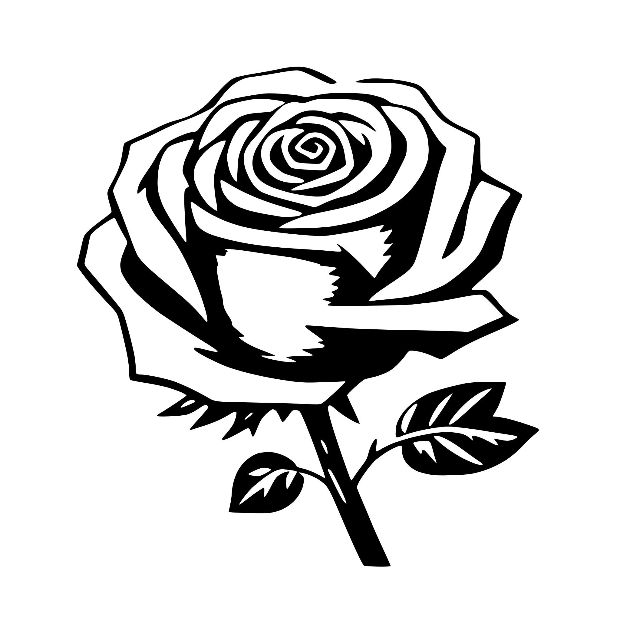 AI-generated SVG of a single rose
