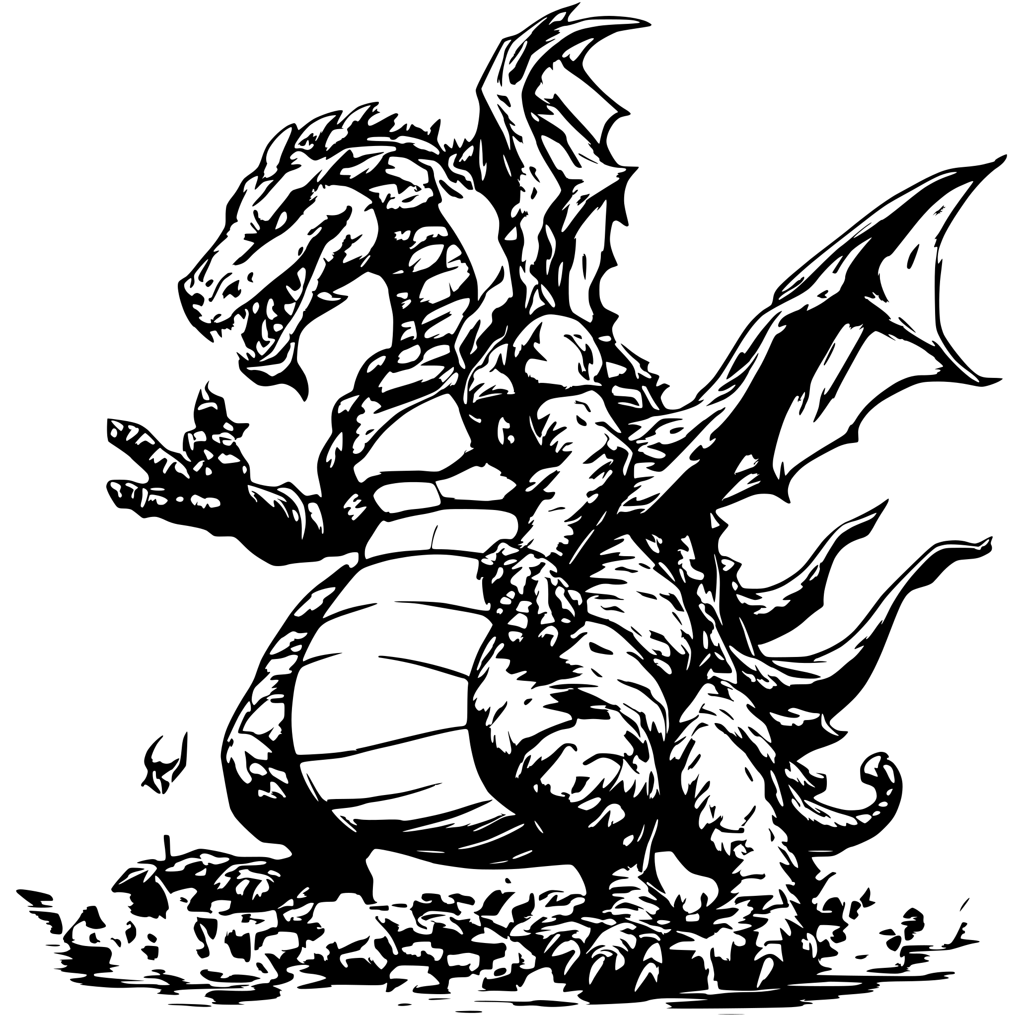 AI-generated SVG of a Charizard blowing fire at blastoise