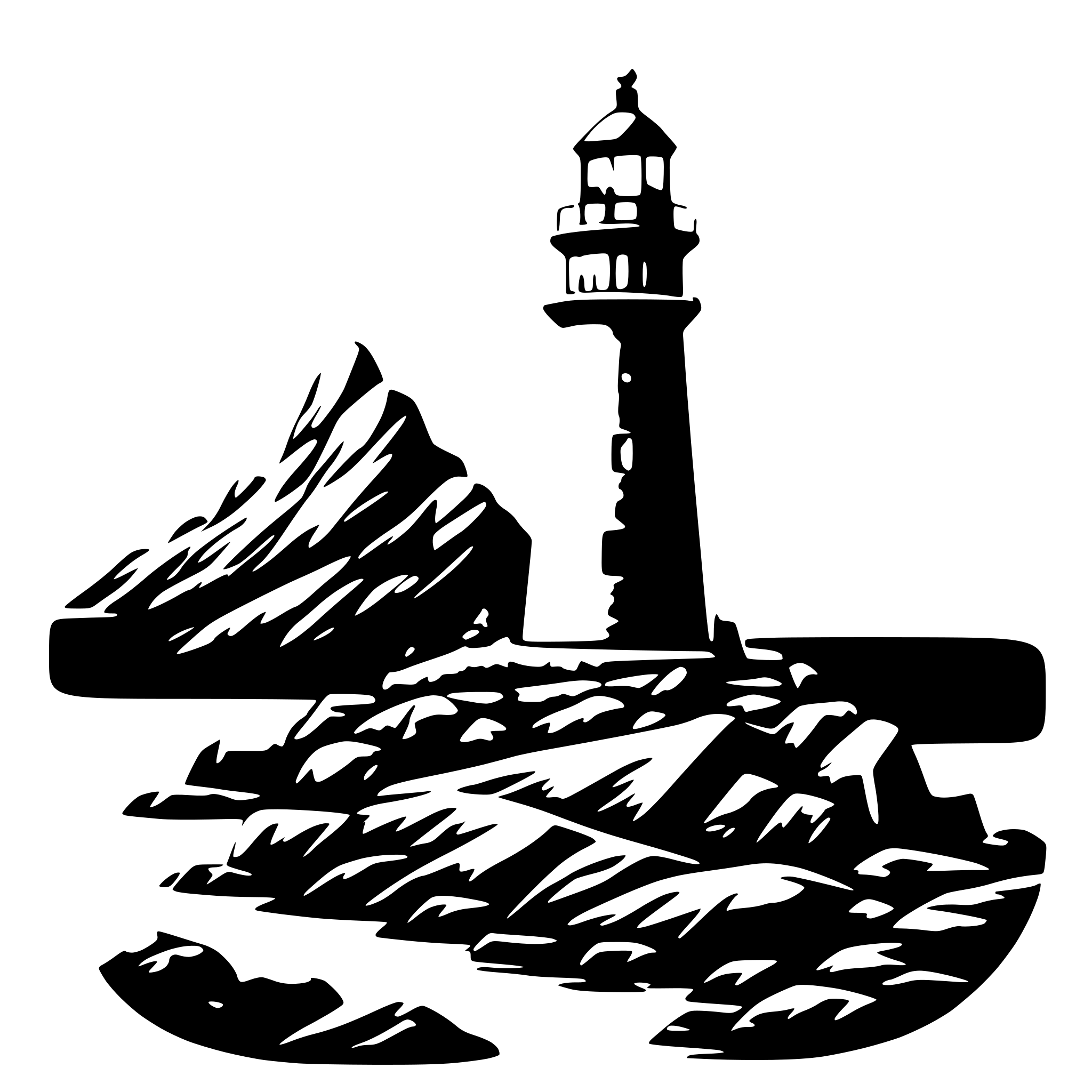 AI-generated SVG of a A lighthouse on a rocky shore