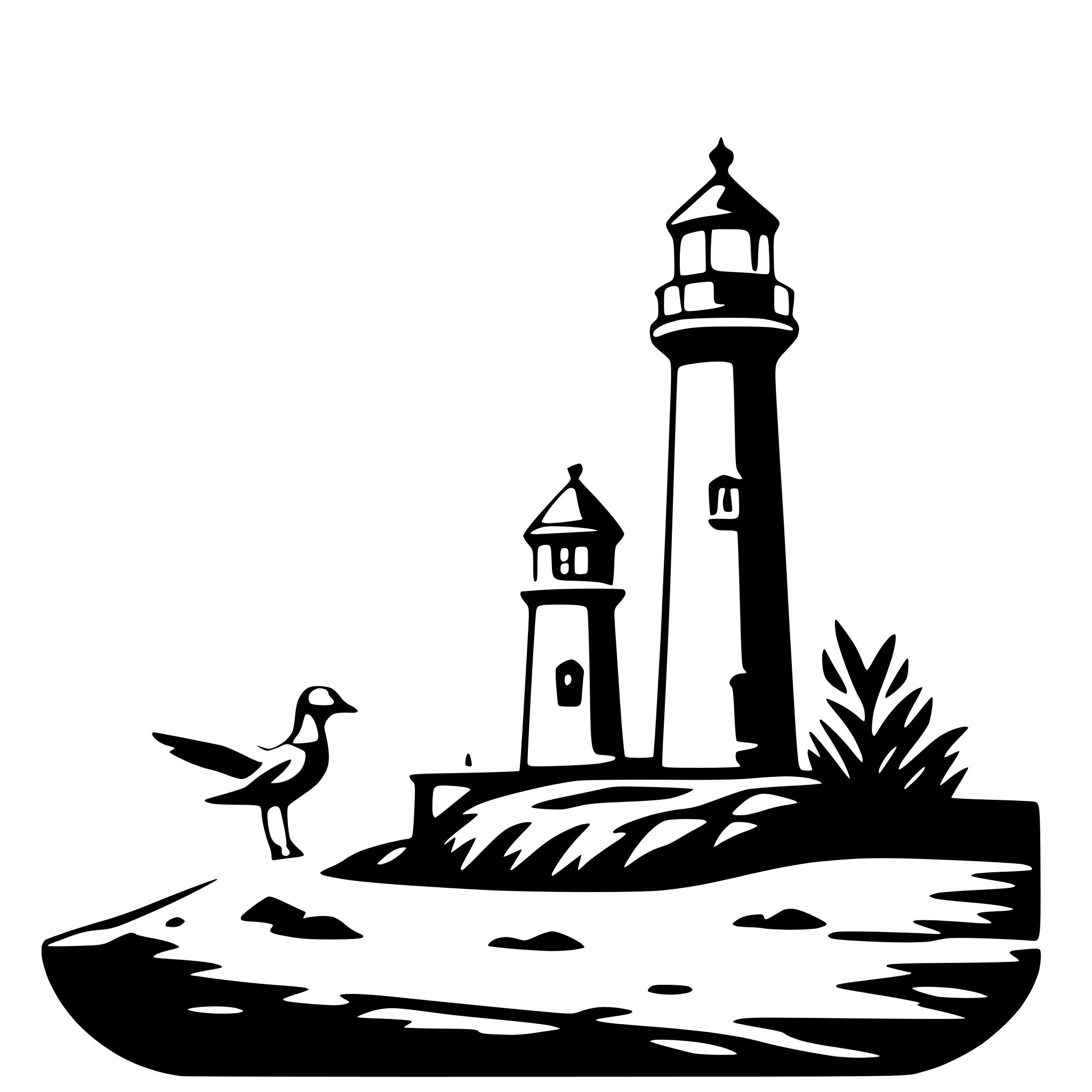 AI-generated SVG of a lighthouse and seagull