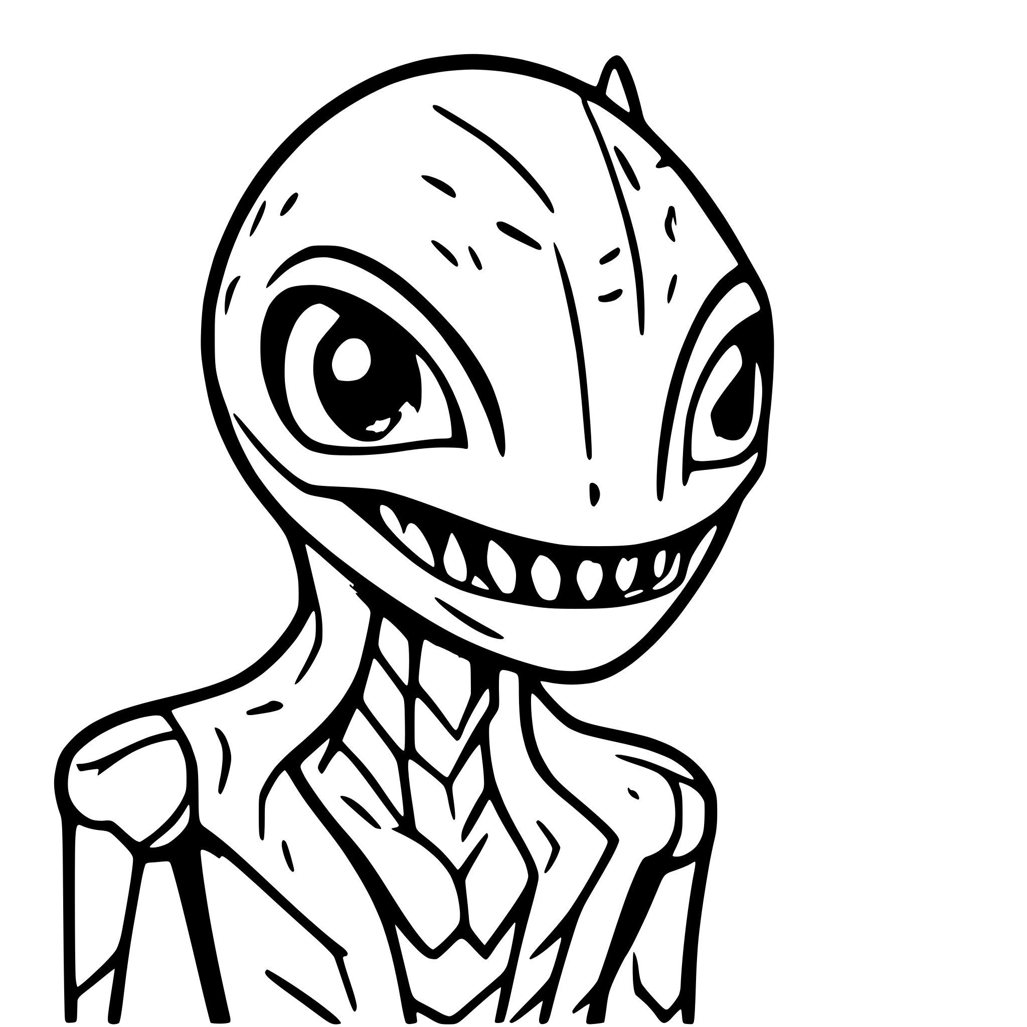AI-generated SVG of 'a reptoid alien humanoid that looks like a praying mantis'