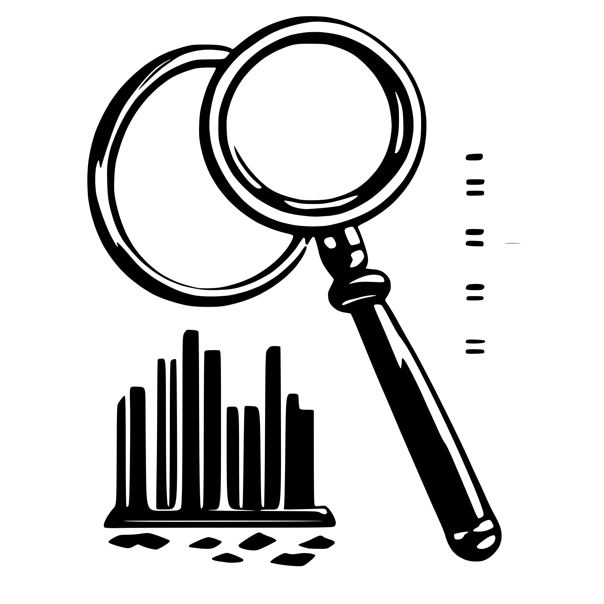 AI-generated SVG of a magnifying glass over a graph