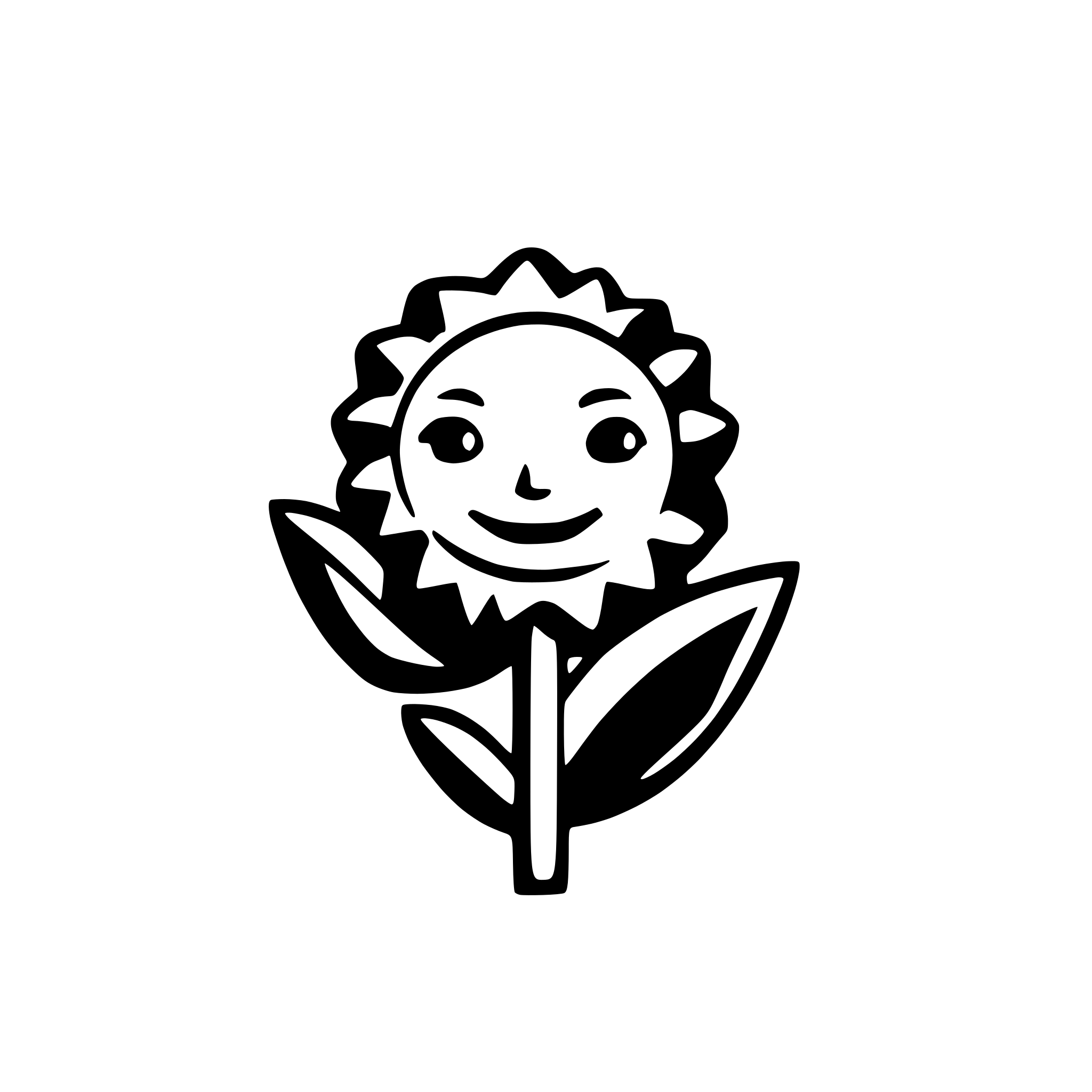 AI-generated SVG of 'sunflower with a face smiling'