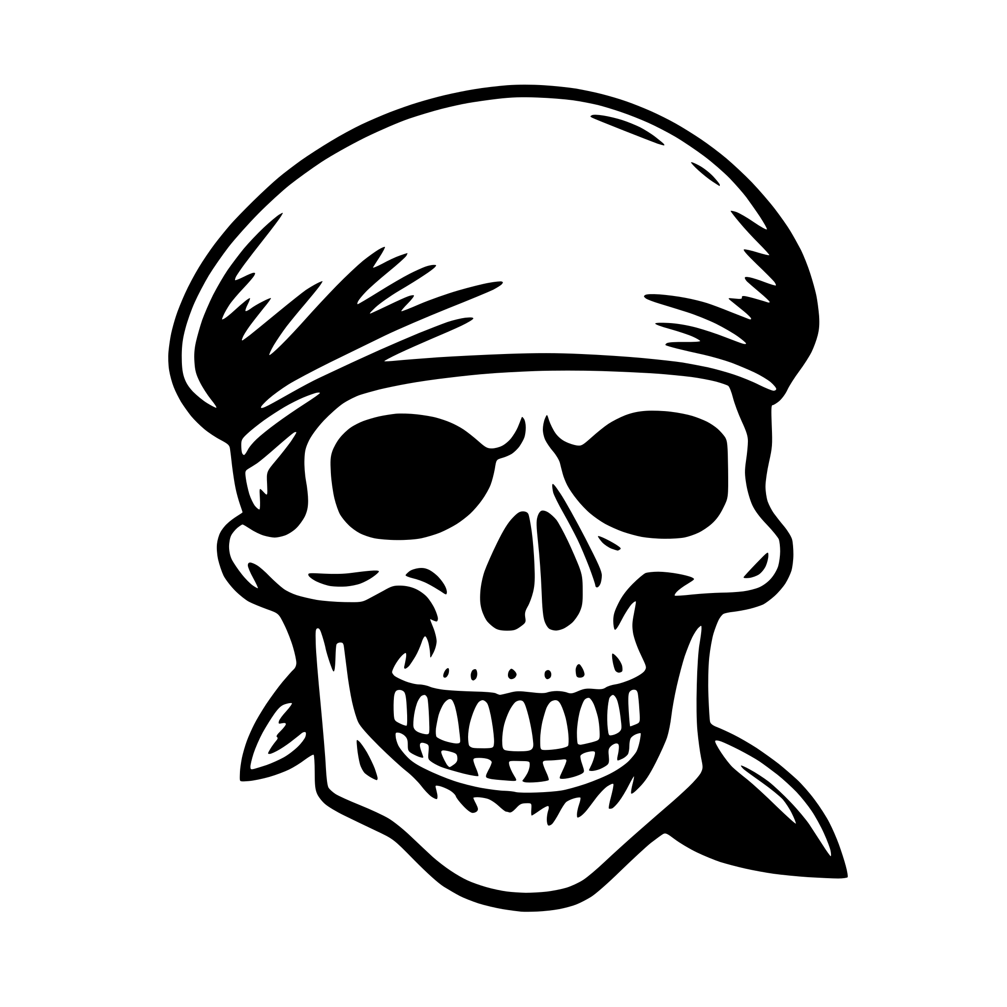 AI-generated SVG of 'pirate skull'