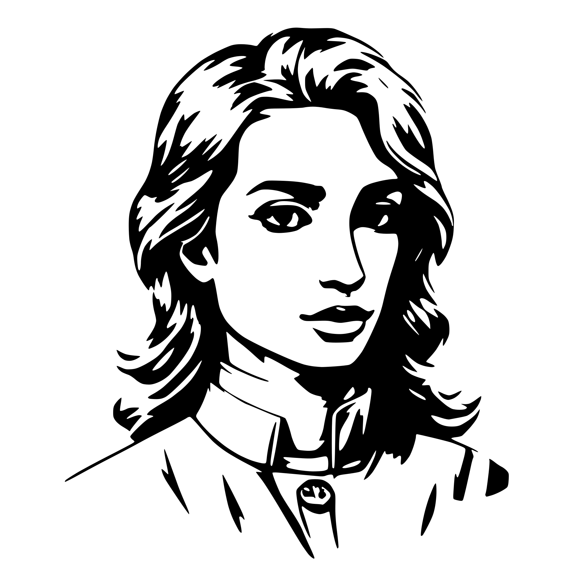 AI-generated SVG of a Single line stroke of a portait