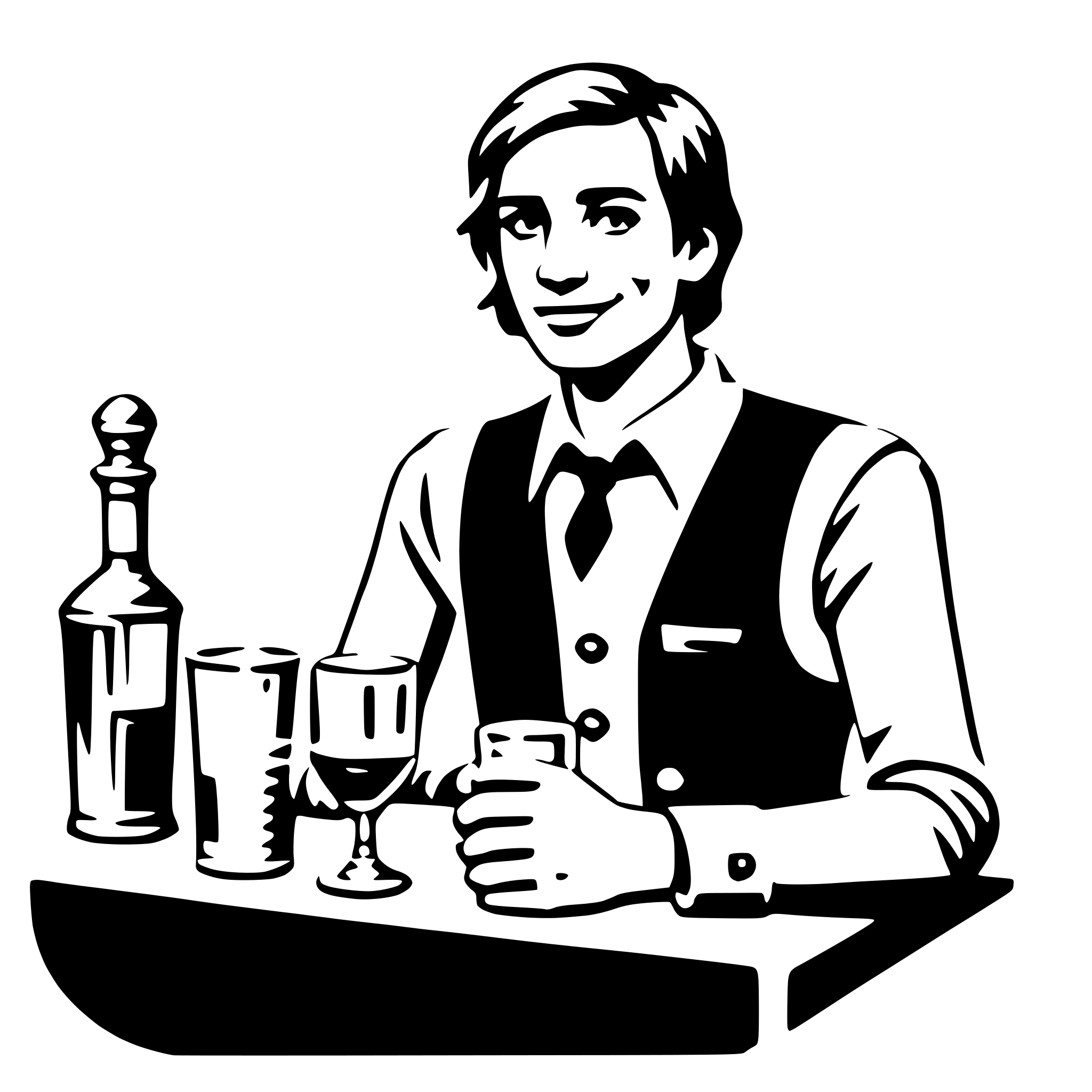 AI-generated SVG of a barman