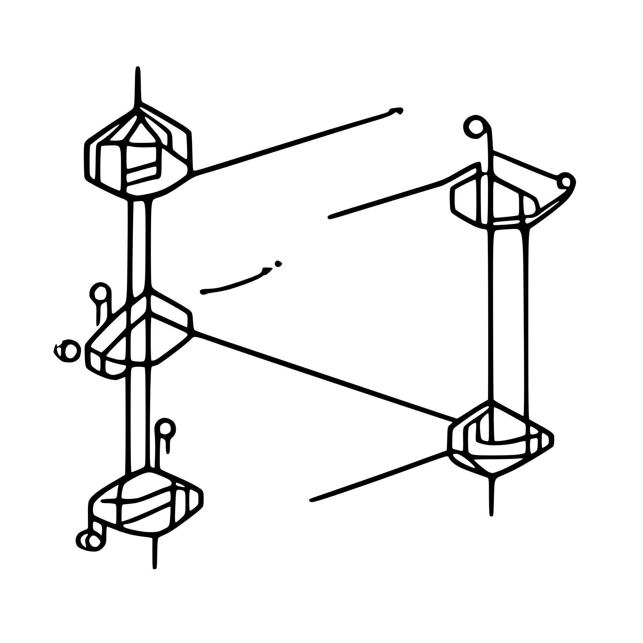 AI-generated SVG of a a minimal, simple, api flow diagram illustrating how data flows between api servers using dotted lines for the connection edges