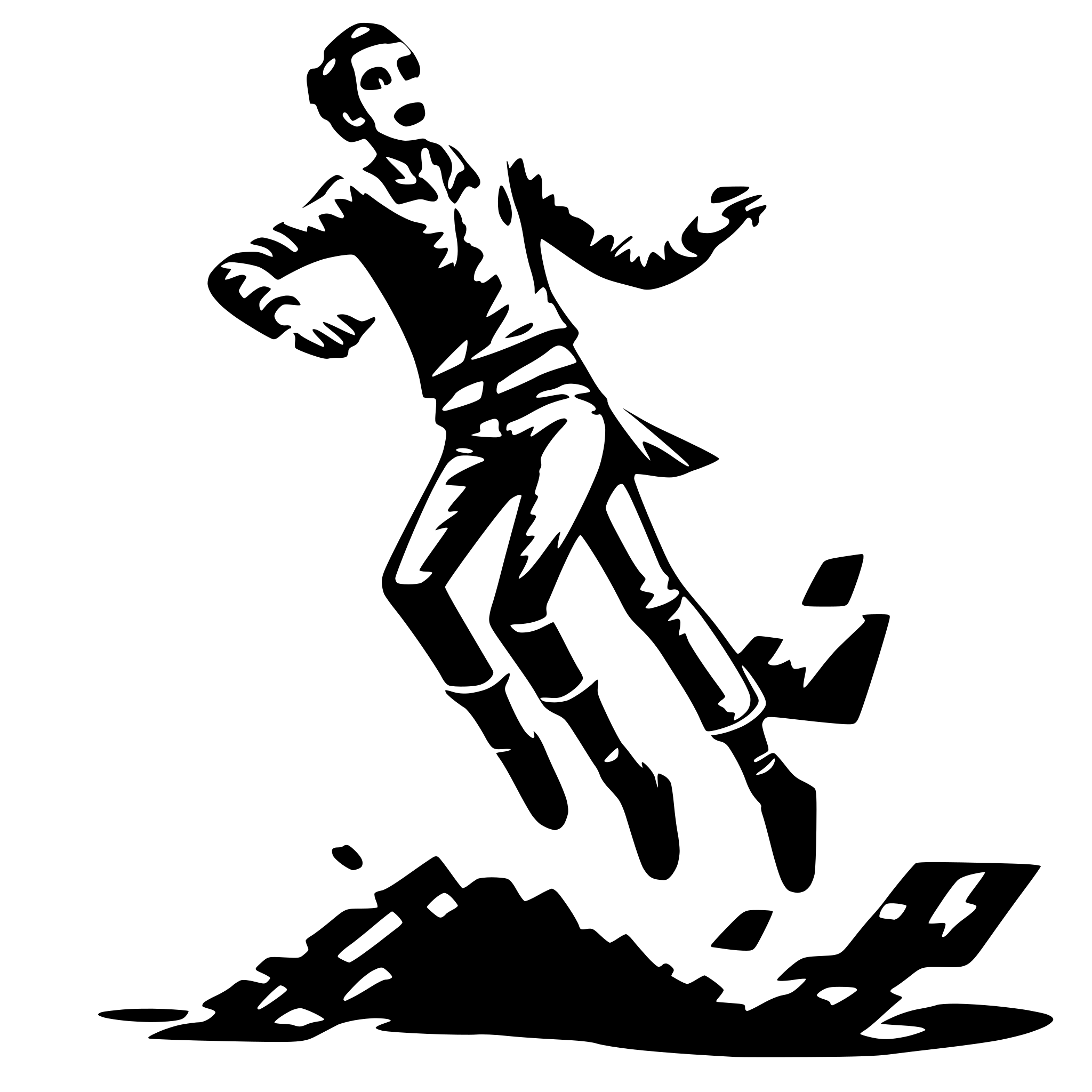 AI-generated SVG of 'falling man'