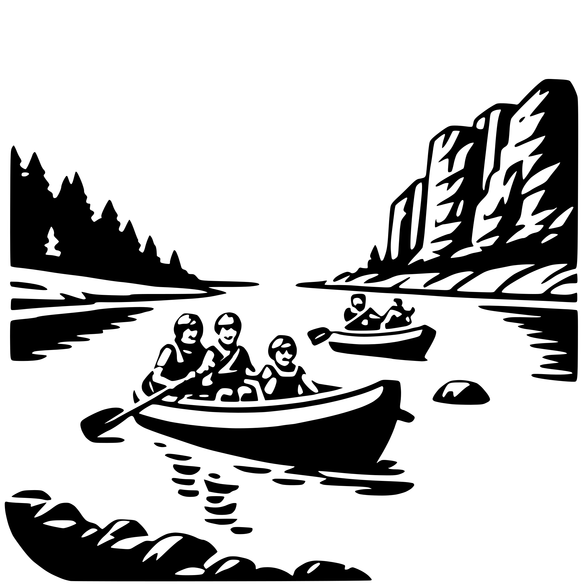 AI-generated SVG of 'canyon river rafting'
