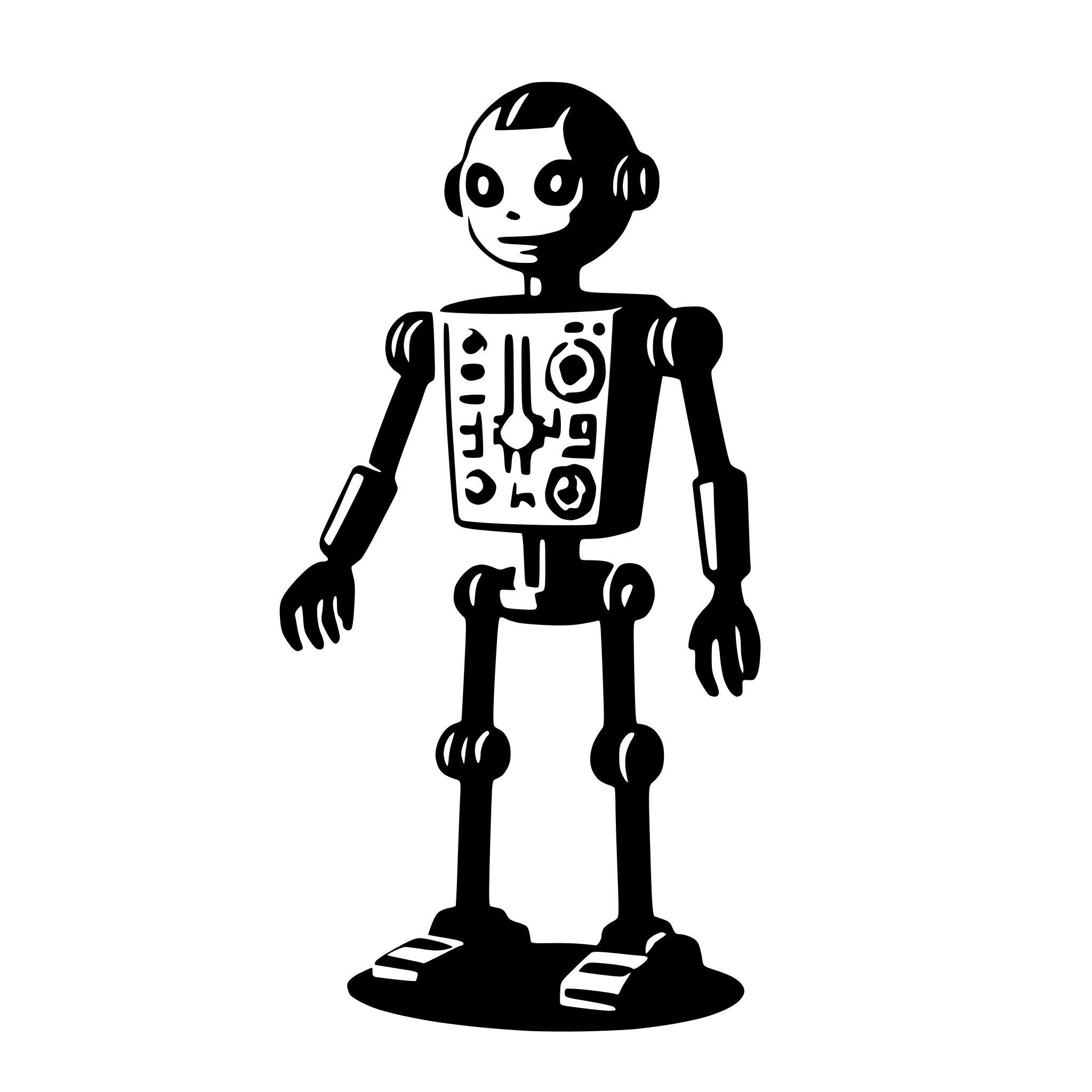AI-generated SVG of 'robot with gears and circuits'