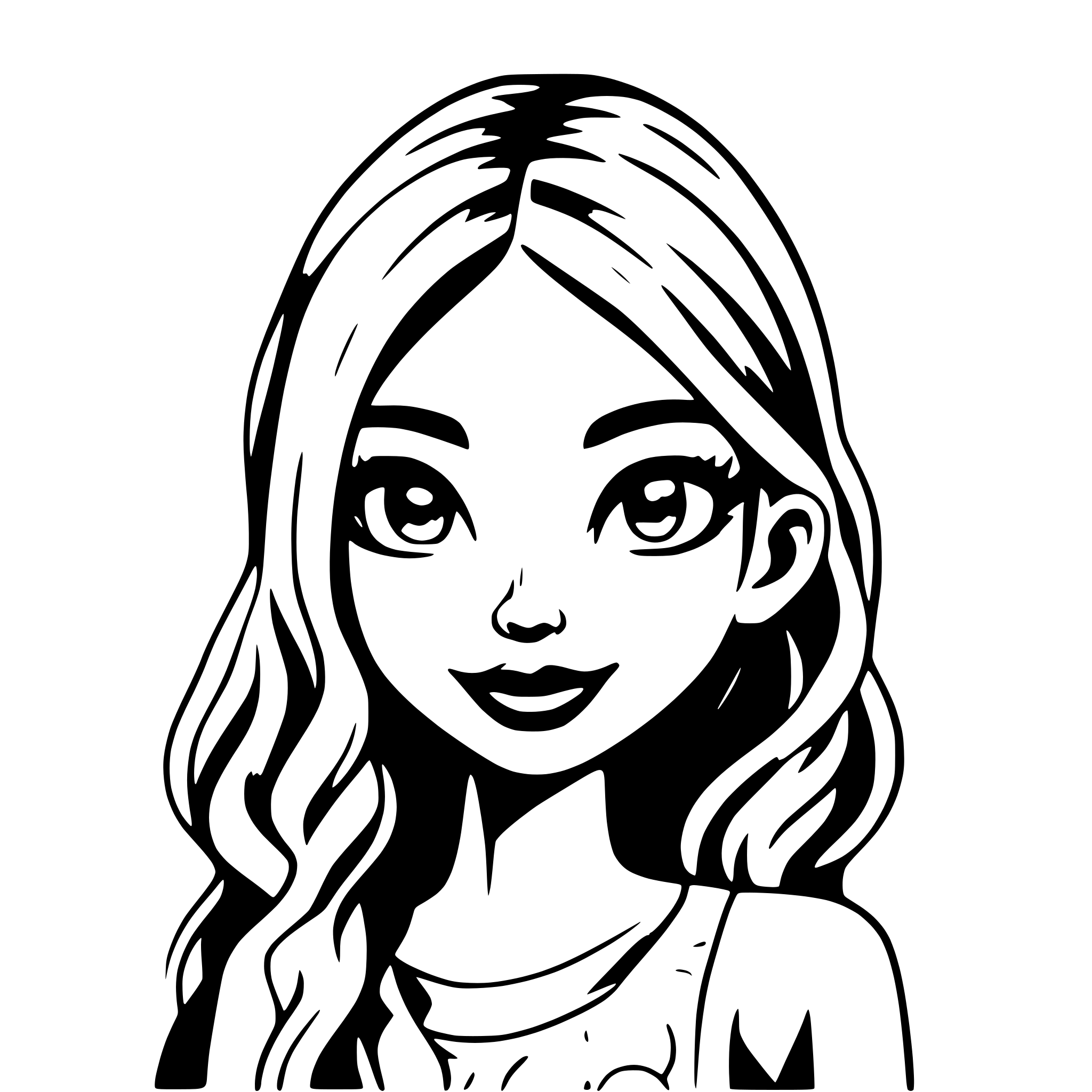 AI-generated SVG of a a beautiful girl