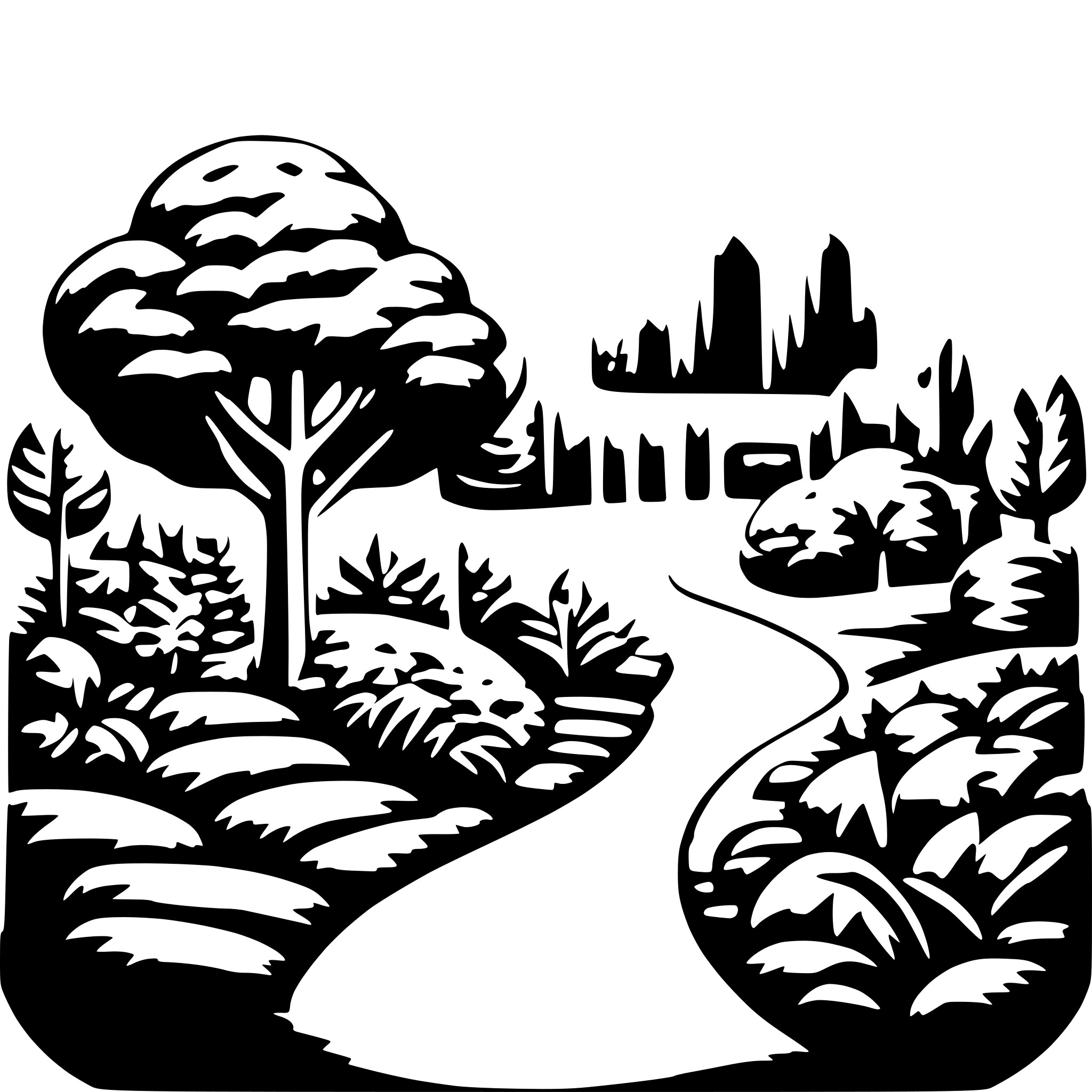 AI-generated SVG of 'A rainbow in the garden'