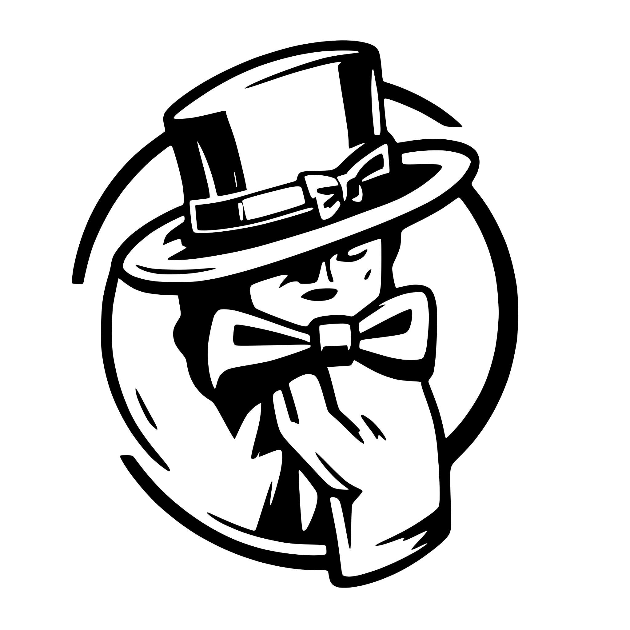 AI-generated SVG of a the hand that removes the hat and bow tie