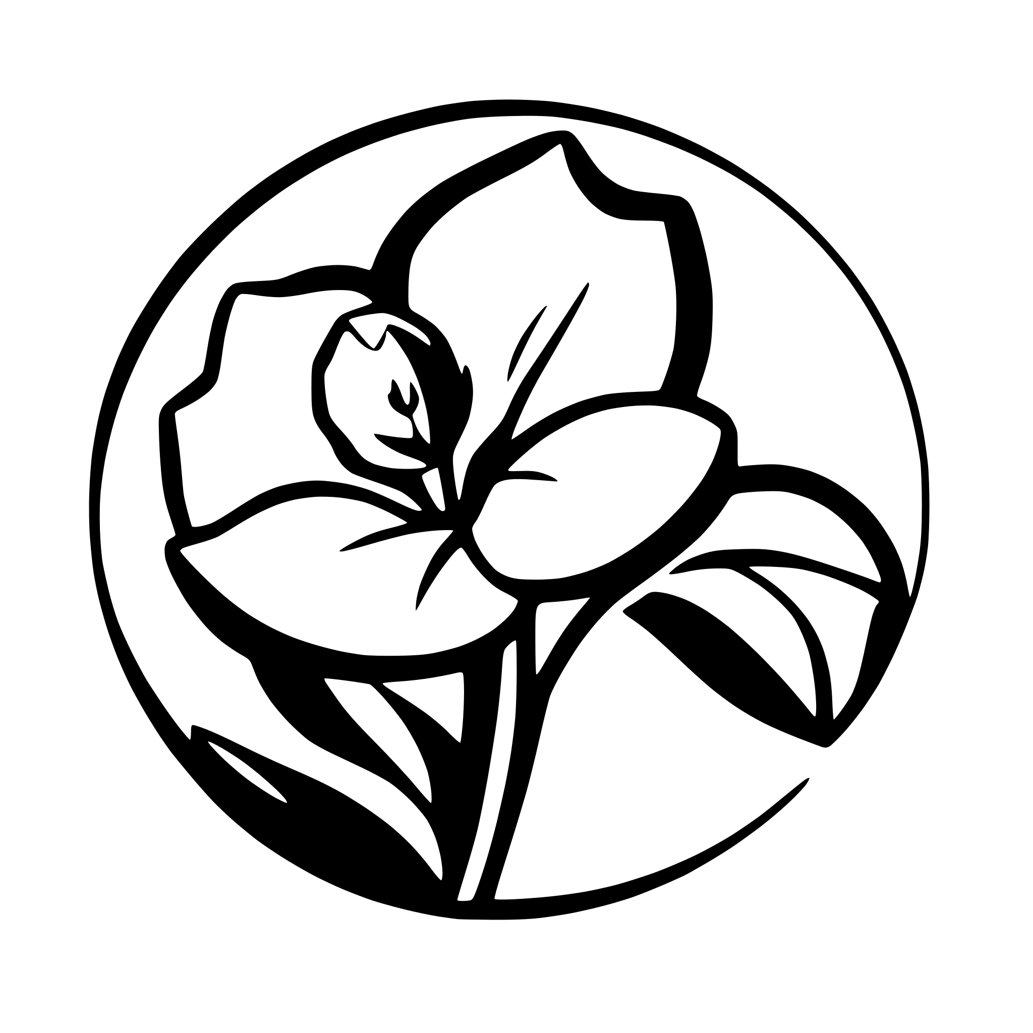 AI-generated SVG of a simple orchid flower silhouette logo