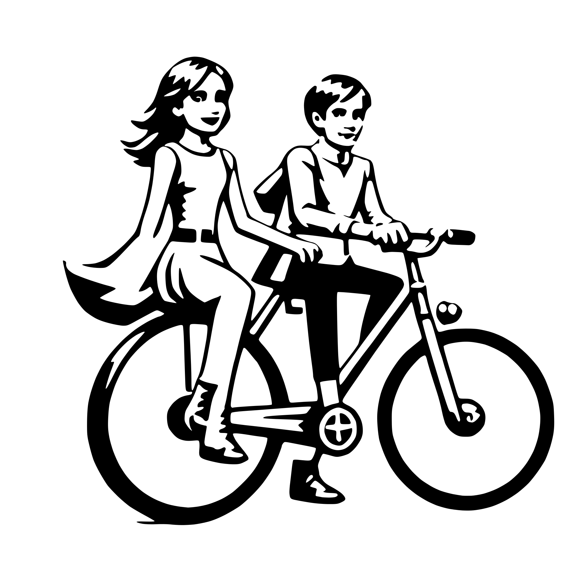 AI-generated SVG of a couples on a bicycle