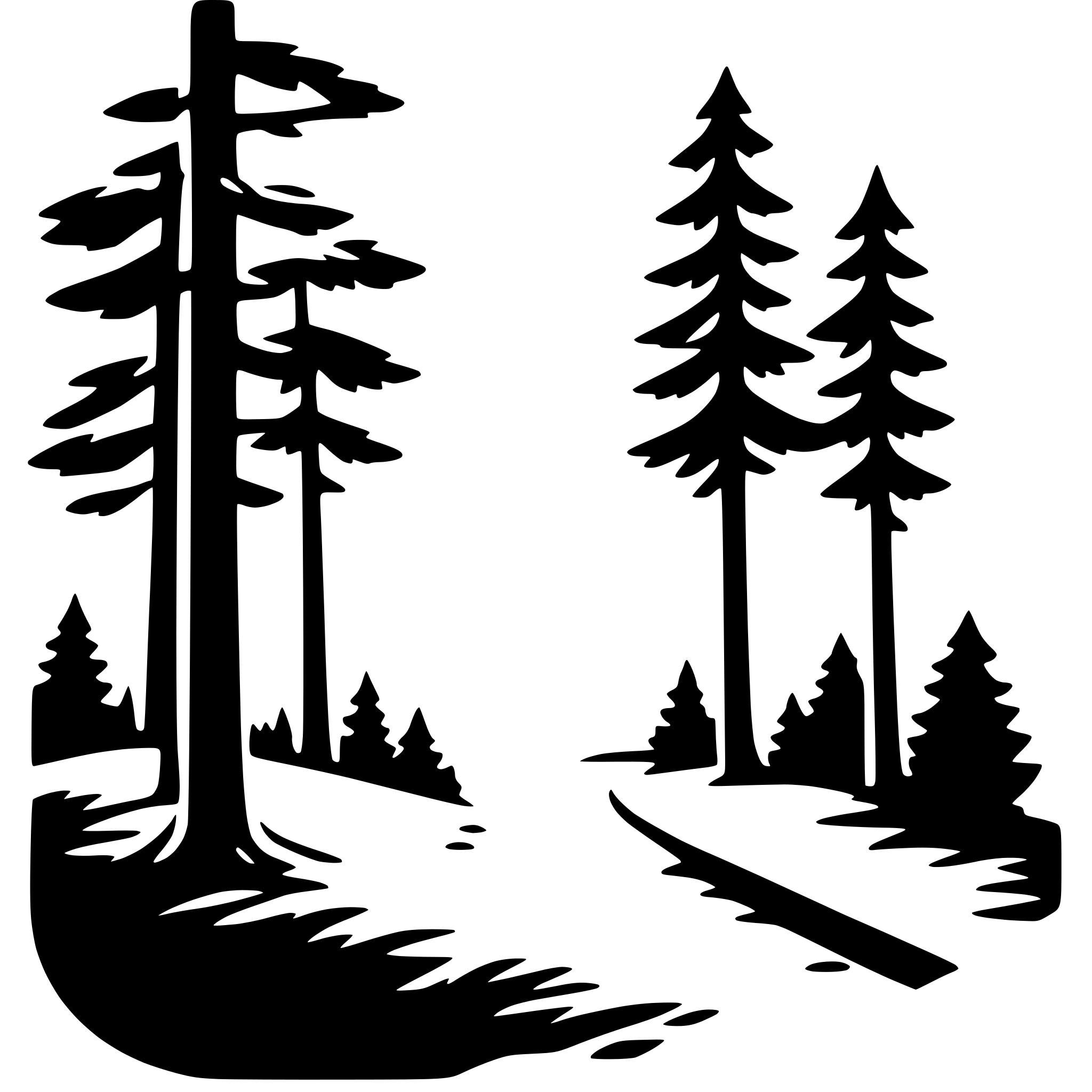 AI-generated SVG of 'peaceful woods'