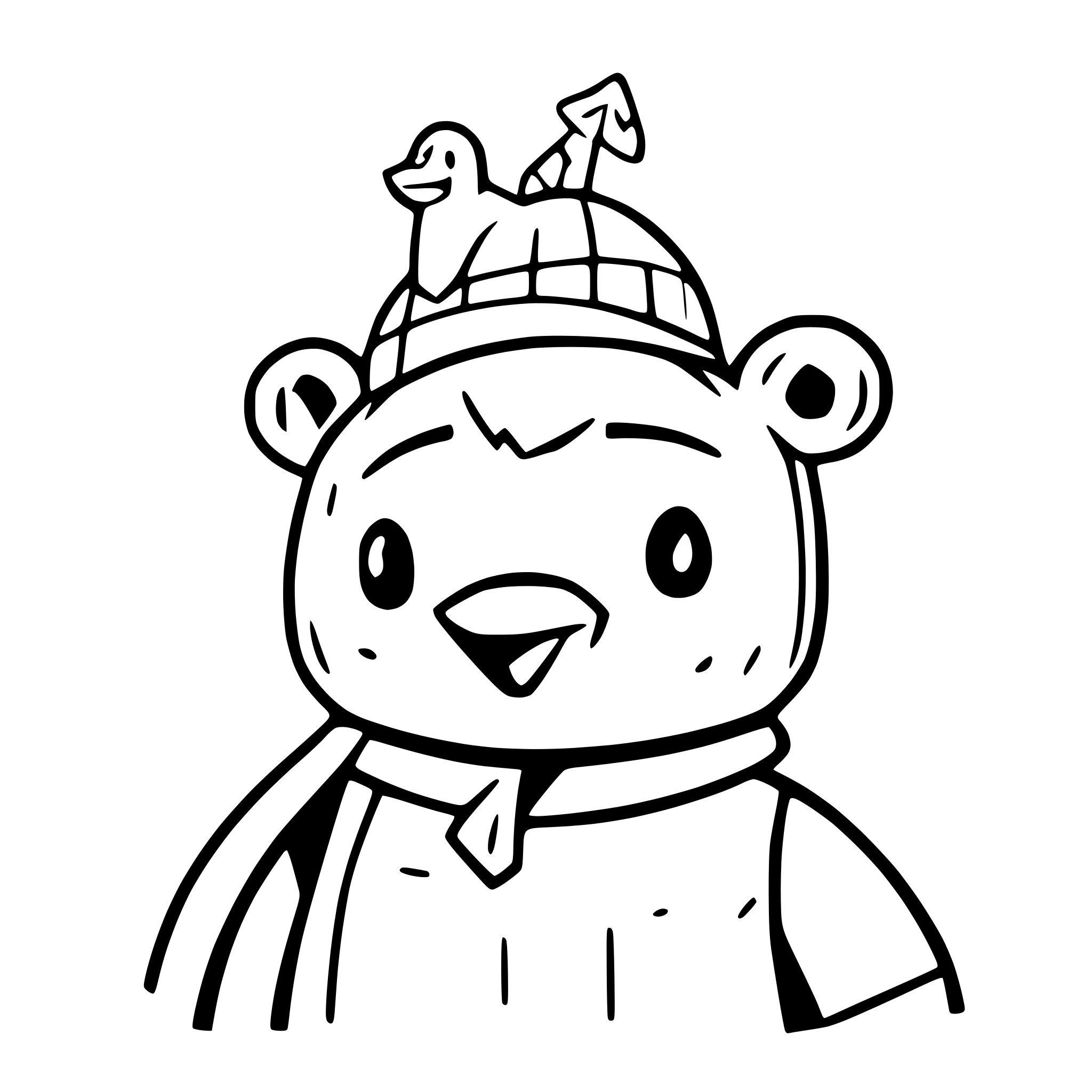 AI-generated SVG of a bear with duck on its head