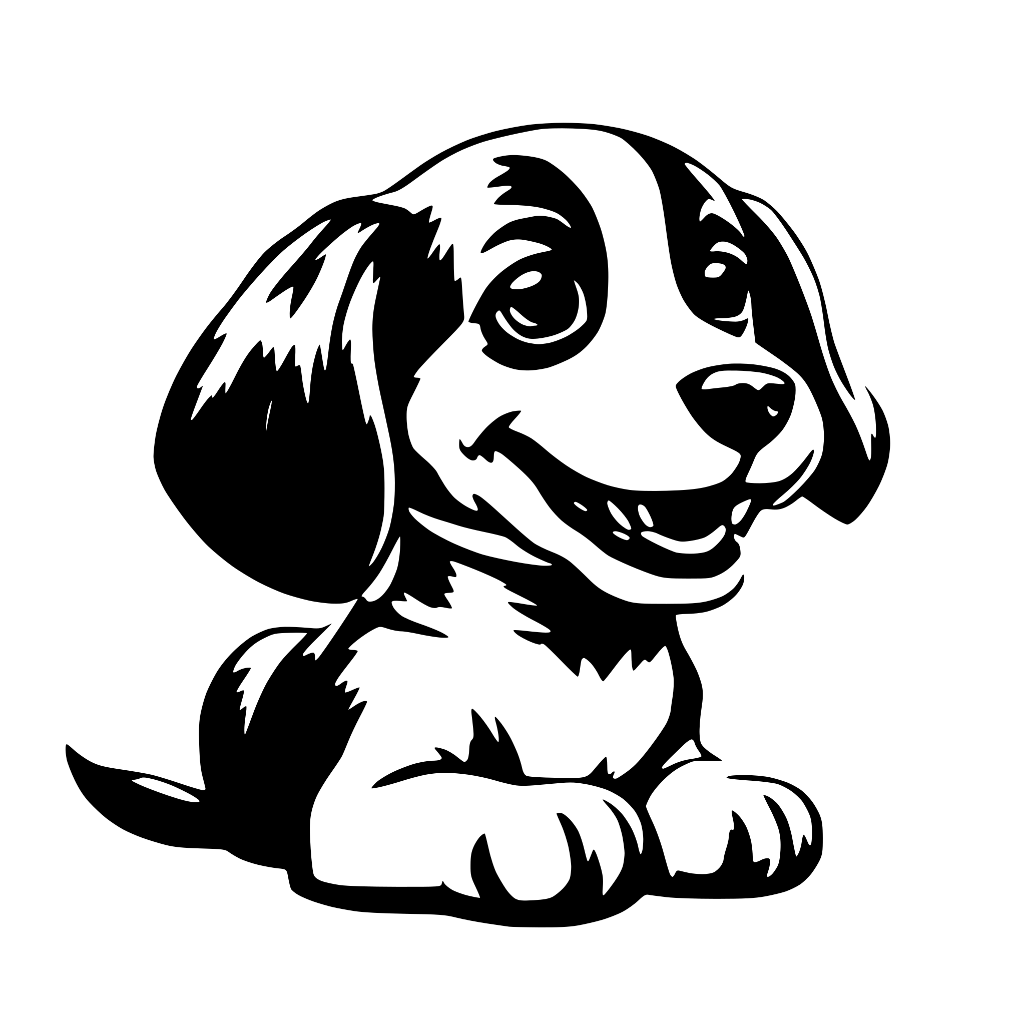 AI-generated SVG of 'A smiling puppy'