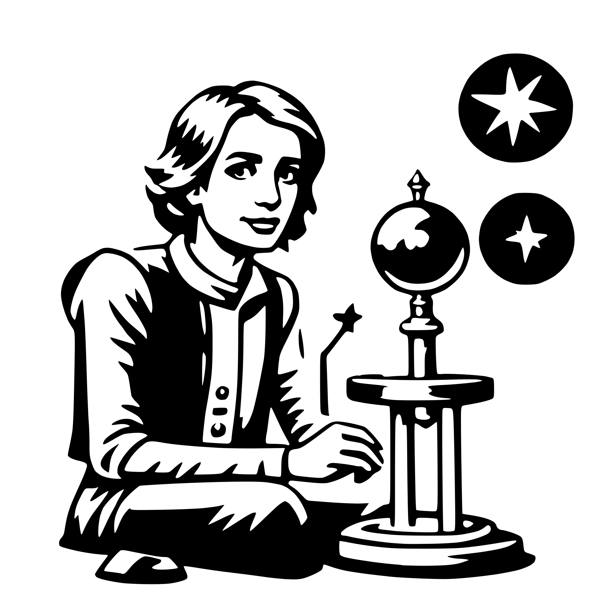 AI-generated SVG of a astronomer
