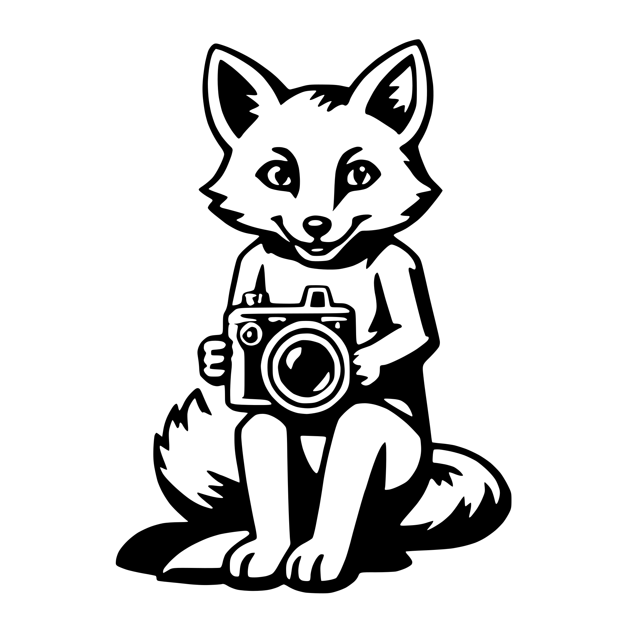 AI-generated SVG of a fox with camera