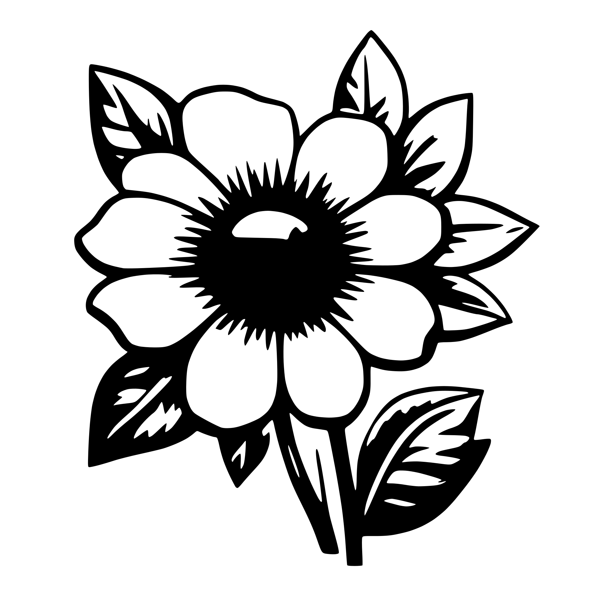 AI-generated SVG of a purple flower