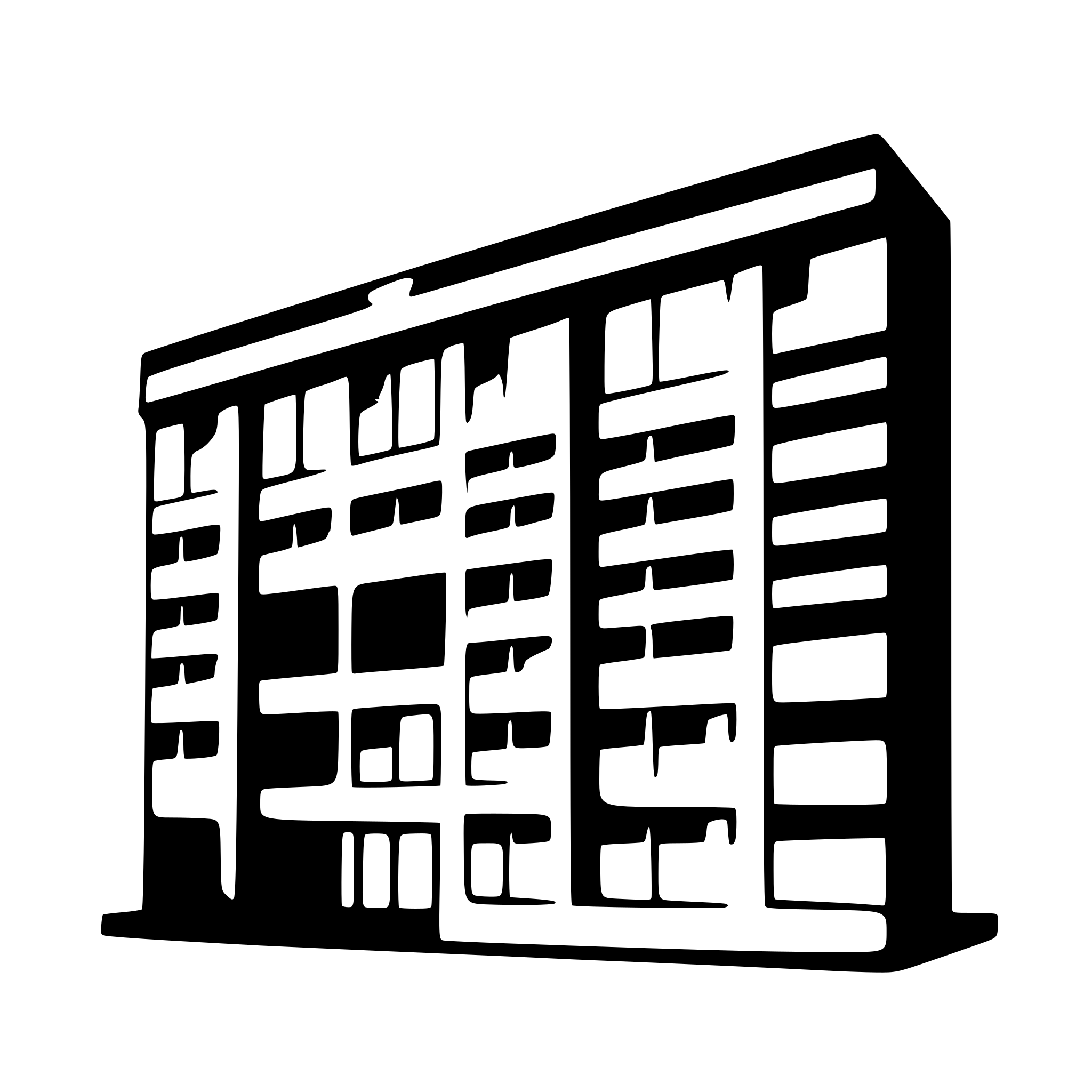 AI-generated SVG of a Simple rectangle representing a company building with 6 windows seen from the front.