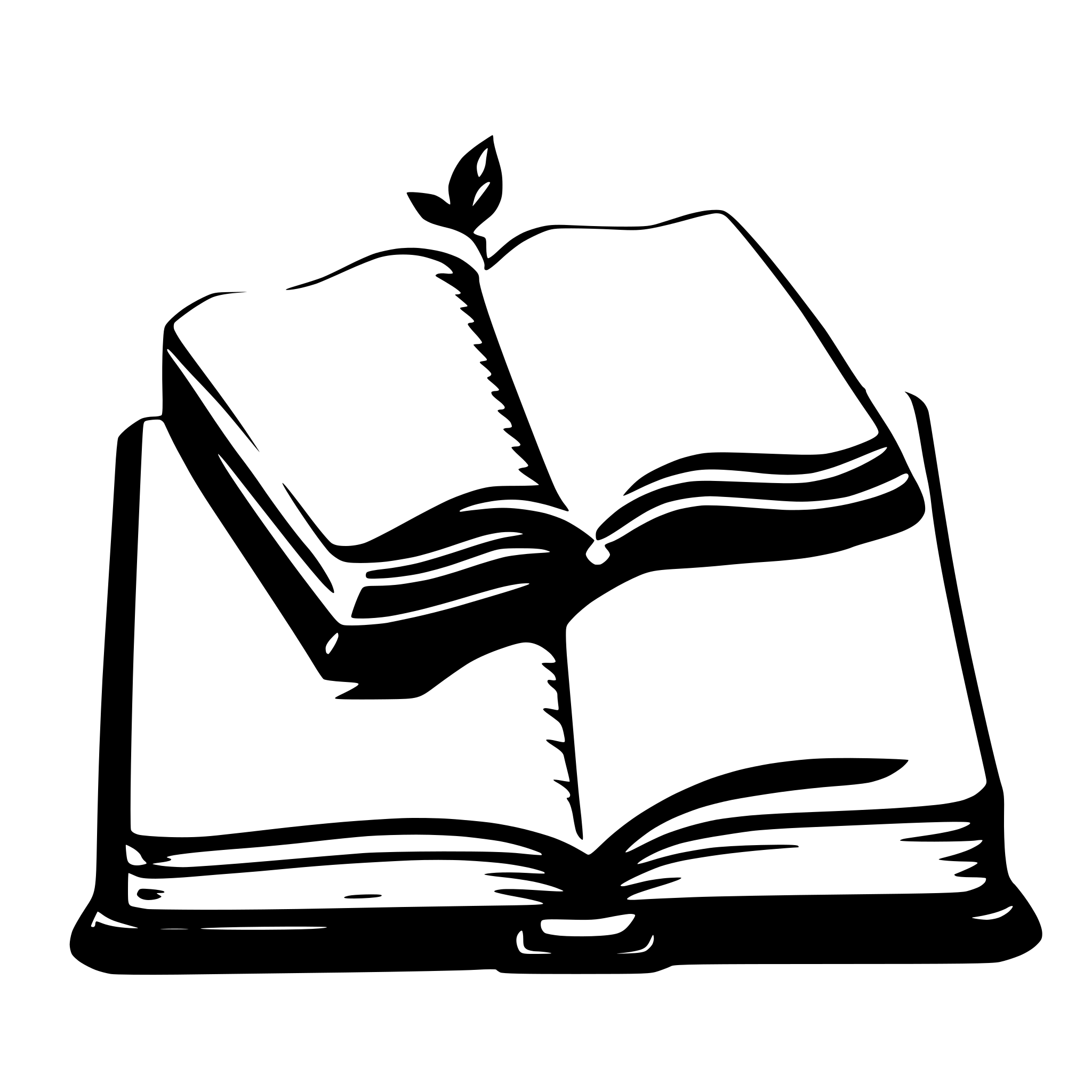 AI-generated SVG of a An old book laying open