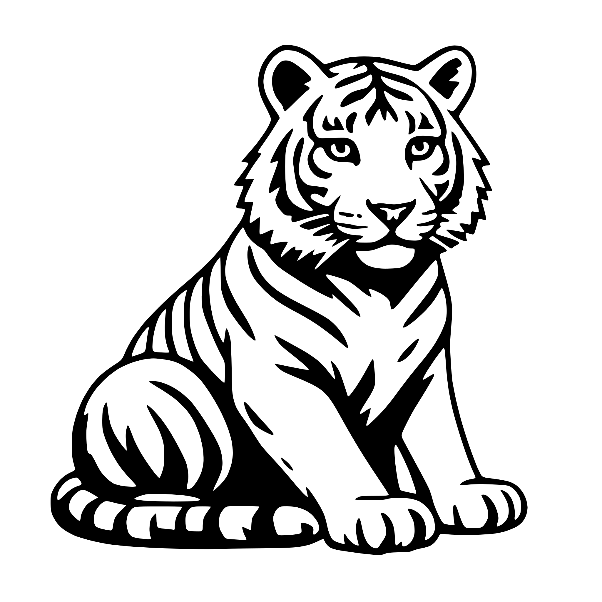 AI-generated SVG of a tiger
