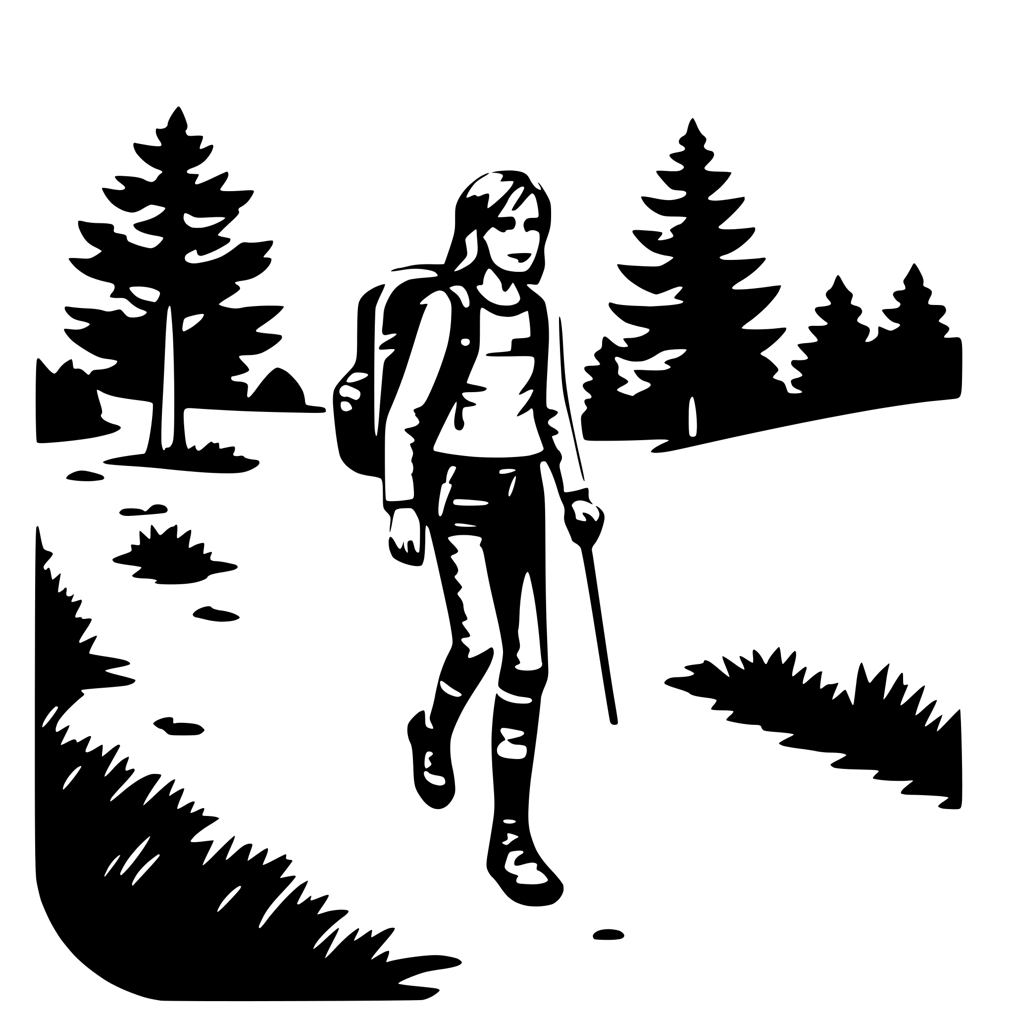 AI-generated SVG of 'hiker on trail'