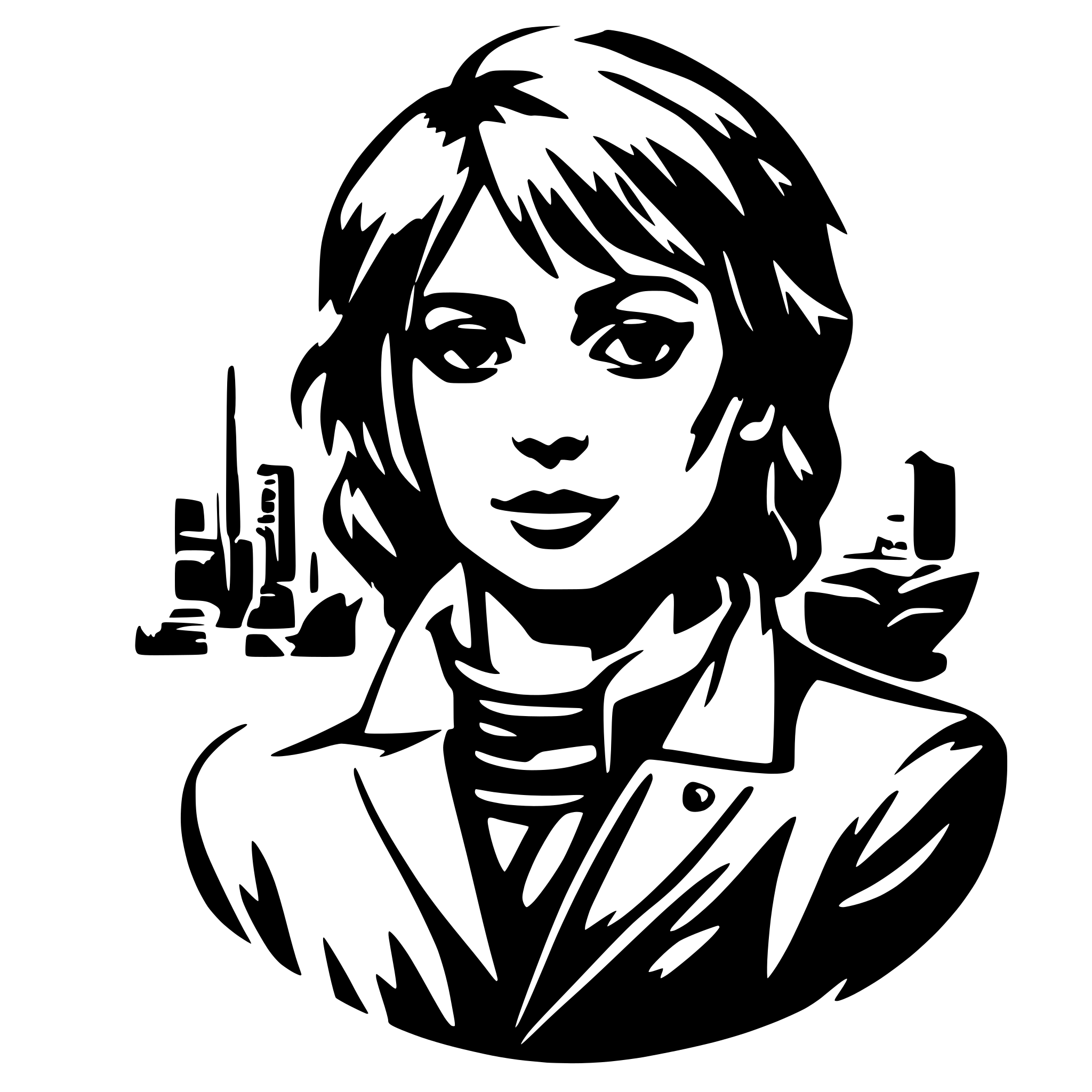 AI-generated SVG of a Turn into a outline