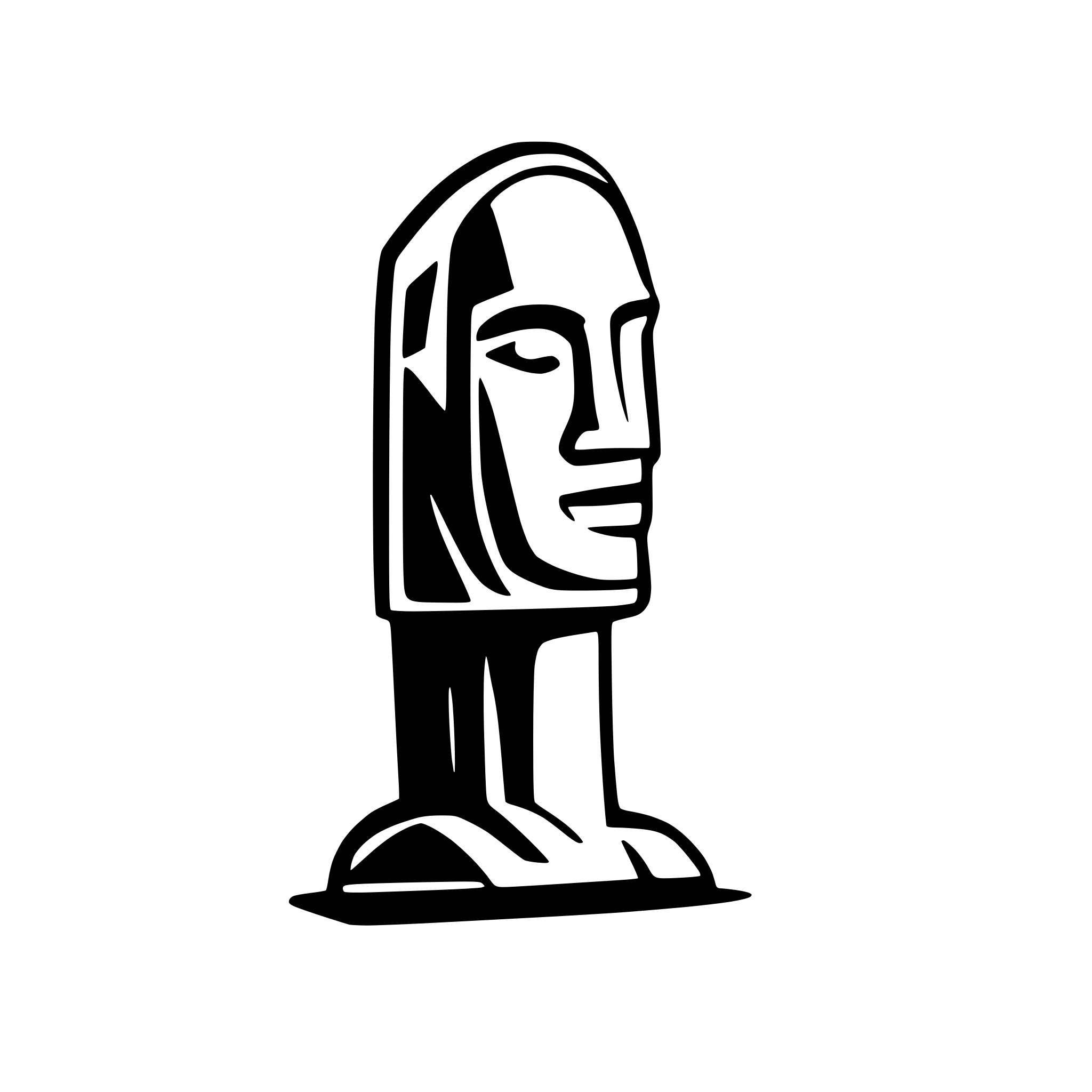 AI-generated SVG of a side view of a minimalist moai