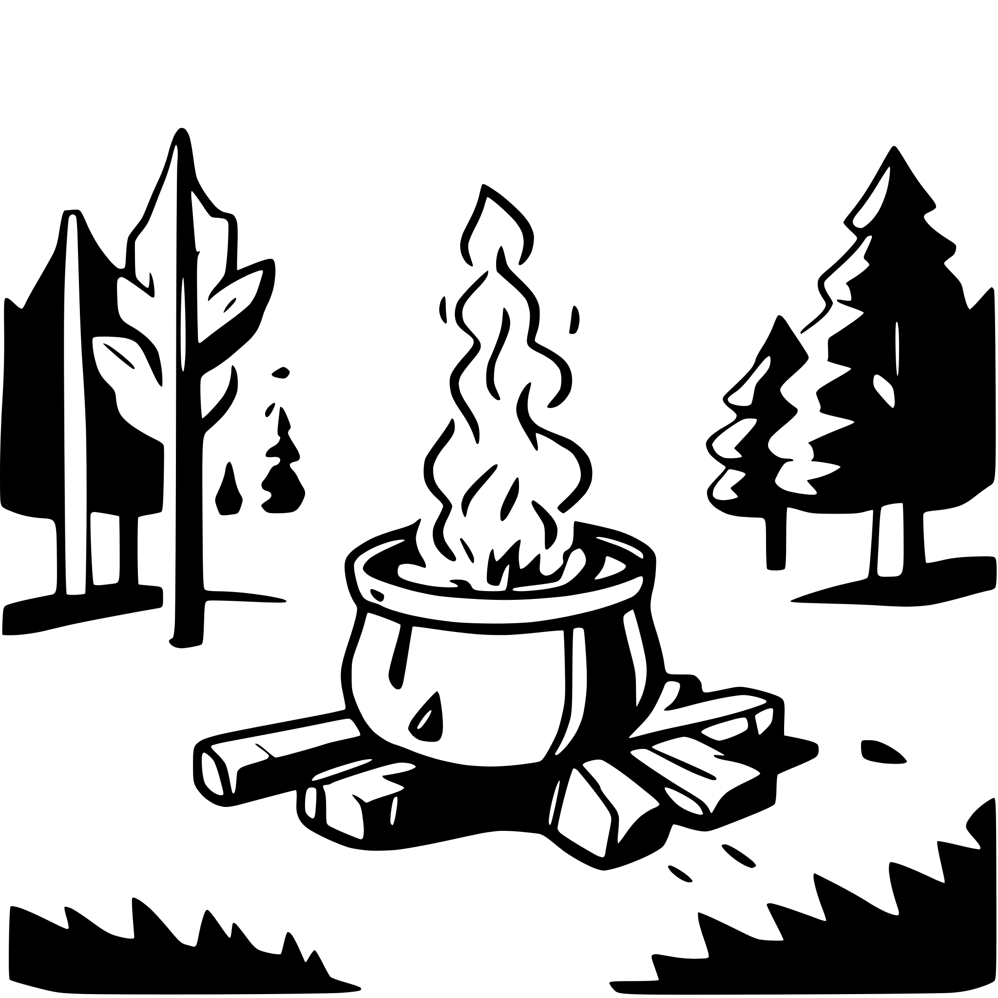 AI-generated SVG of a 2d campfire