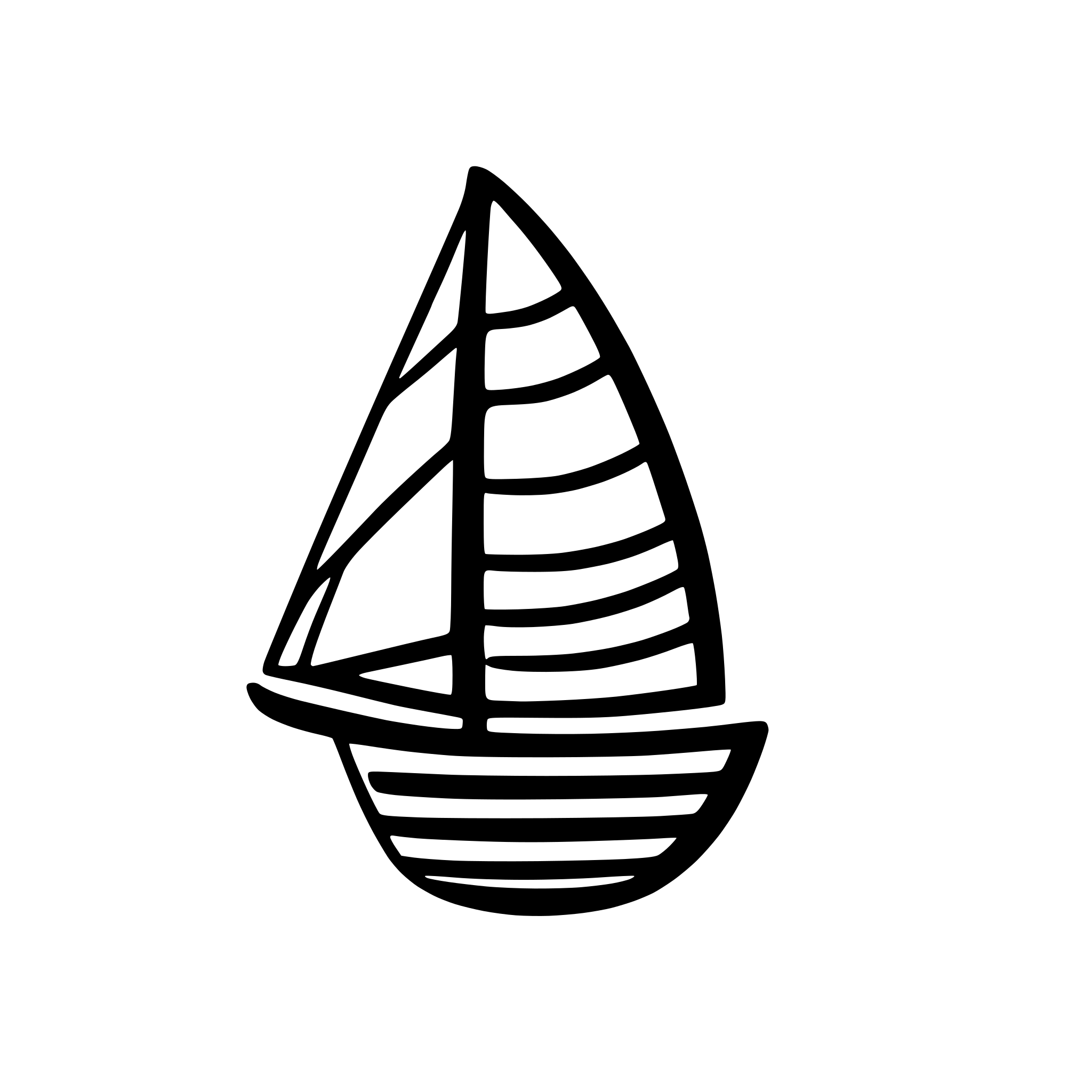 AI-generated SVG of a logo style depiction of a sail boat, namely a clipper