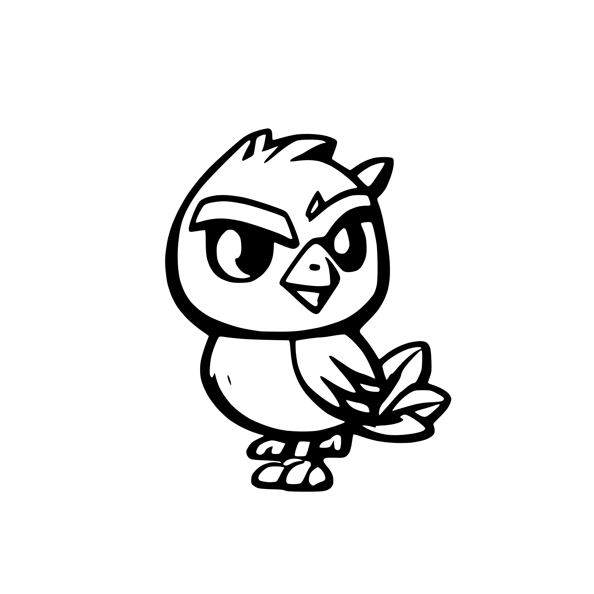 AI-generated SVG of a yellow bird game sprite