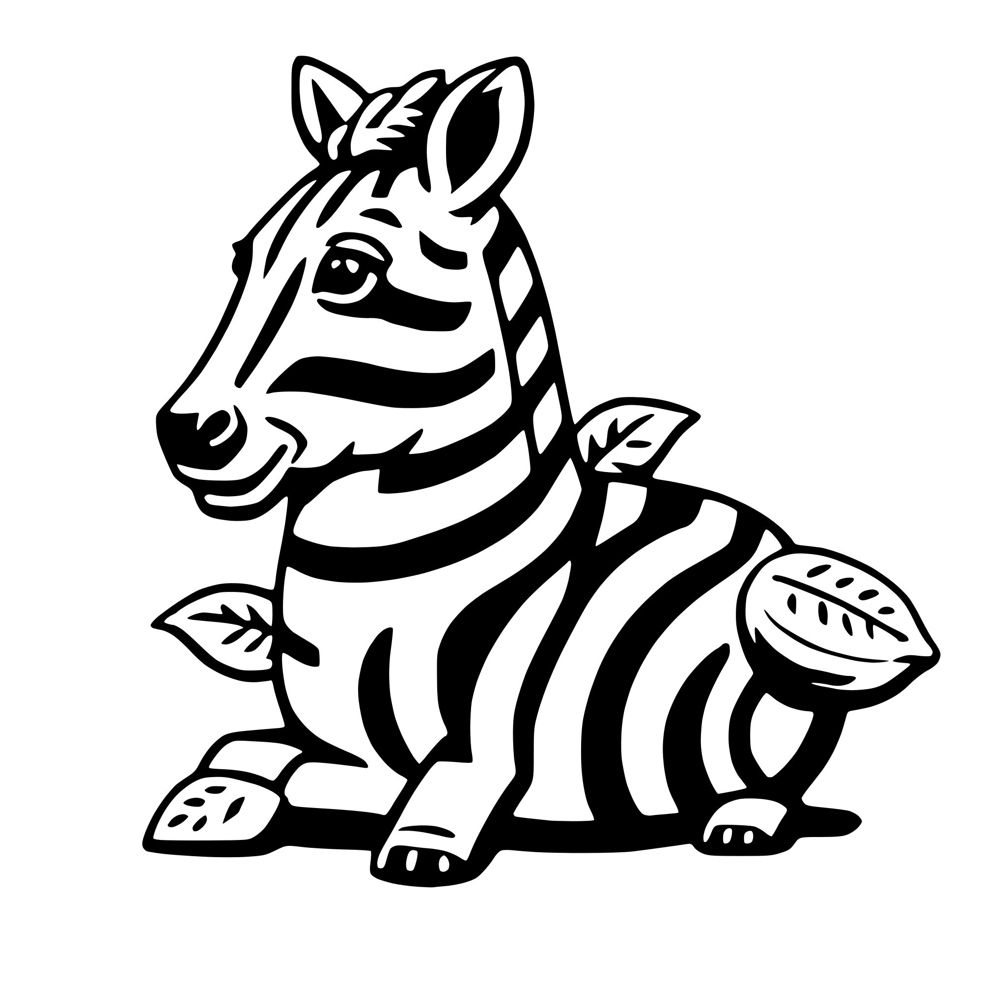 AI-generated SVG of 'zebra with zucchini'