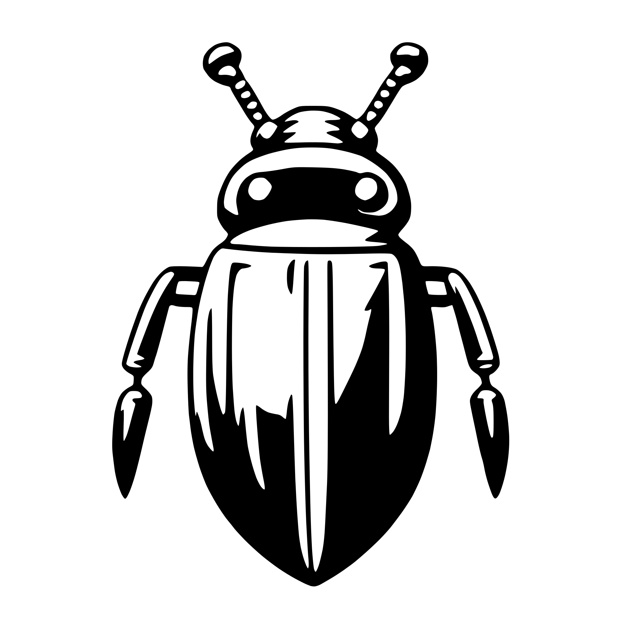 AI-generated SVG of a beetle with bowtie