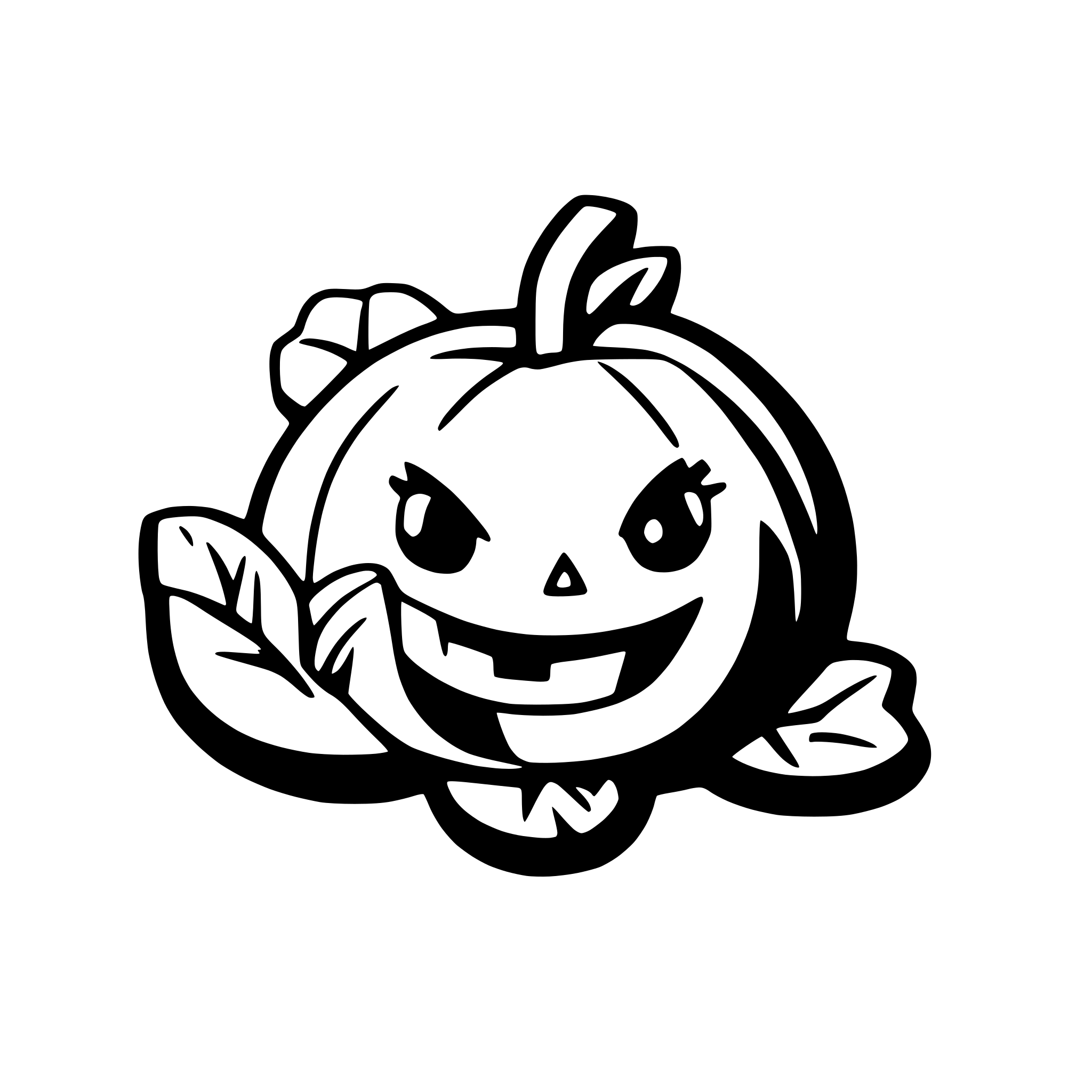 AI-generated SVG of a pumpkin with flowers
