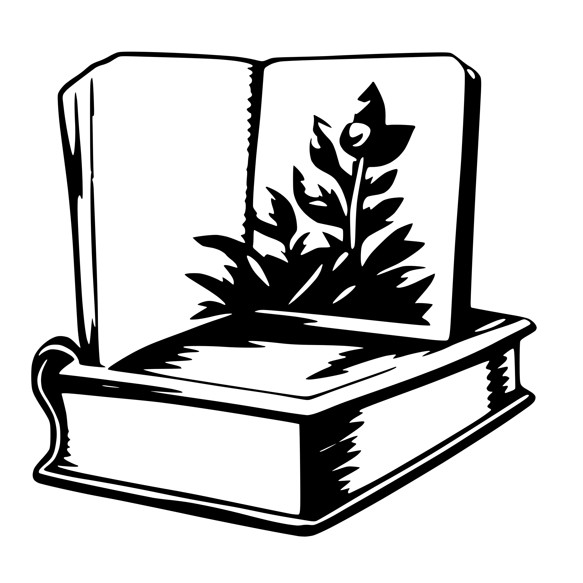 AI-generated SVG of 'An old book laying open'