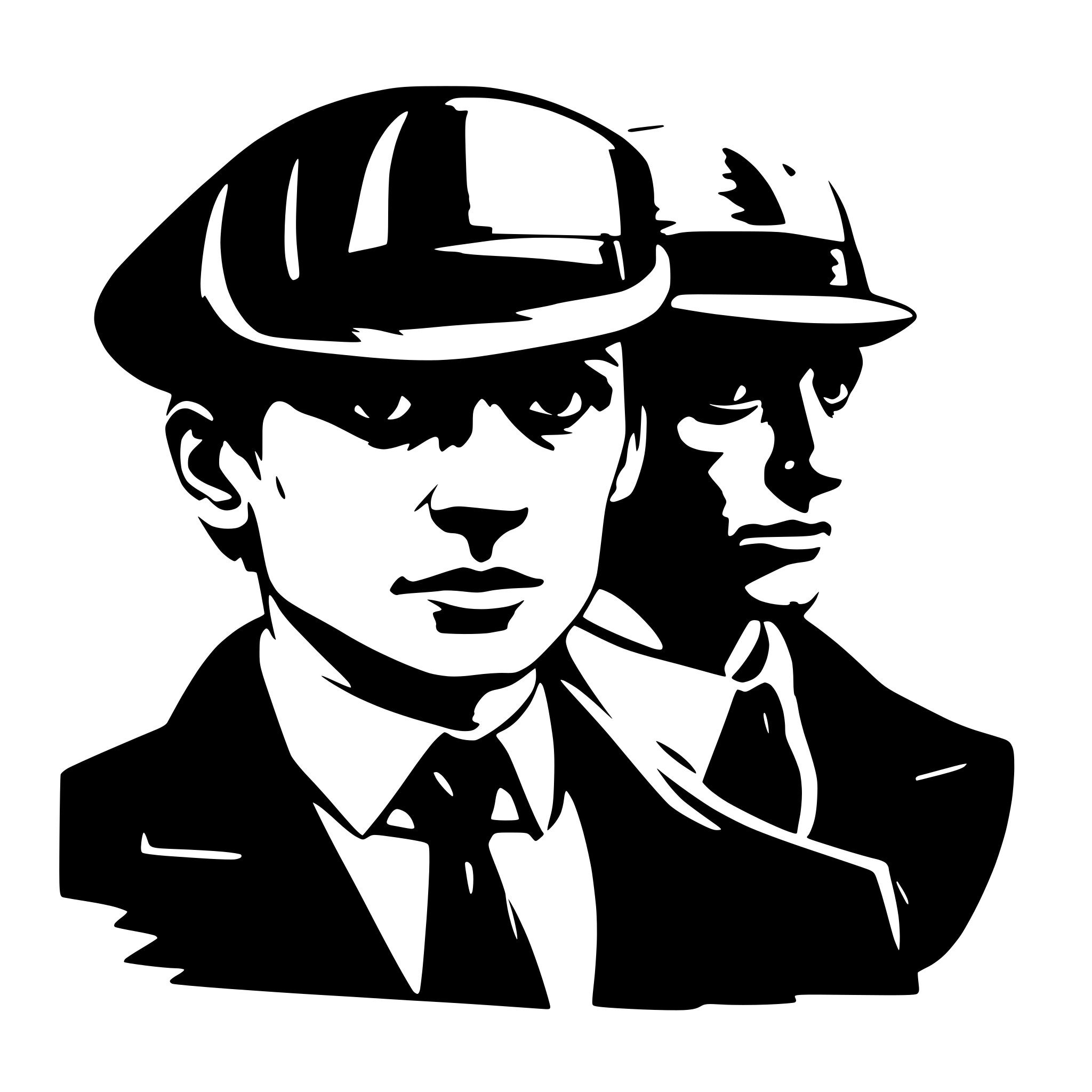 AI-generated SVG of a peaky blinders