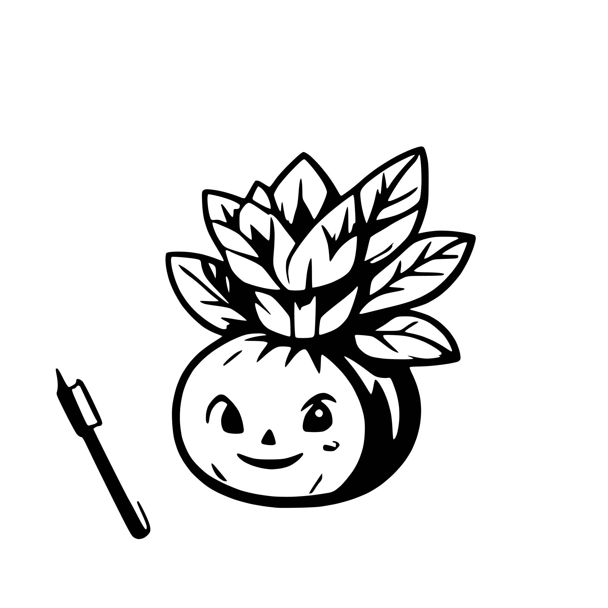 AI-generated SVG of a pumpkin with flowers