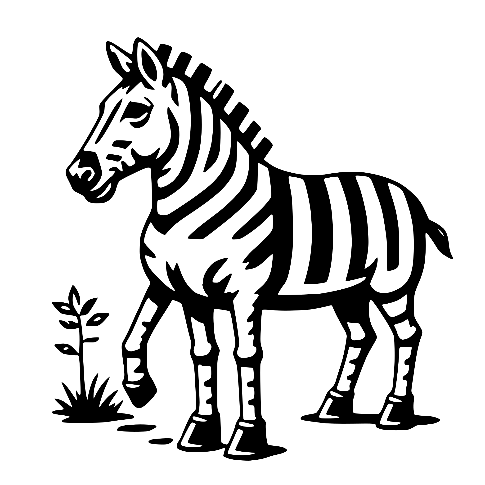 AI-generated SVG of 'zebra with zither'