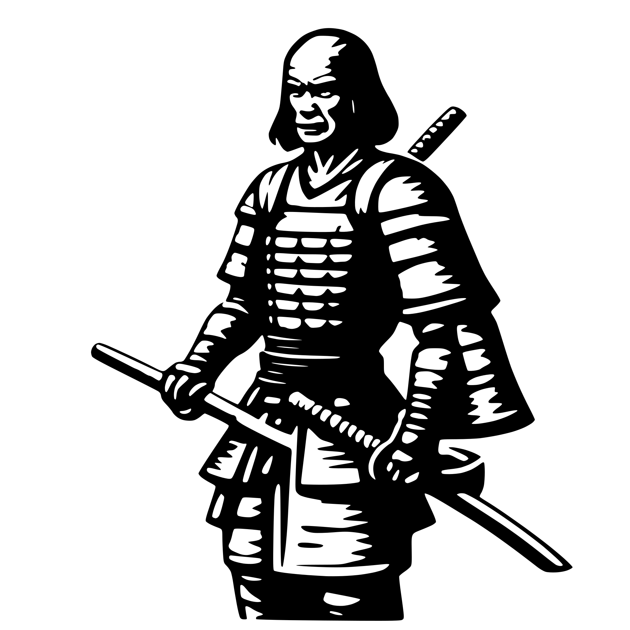 AI-generated SVG of a old samurai