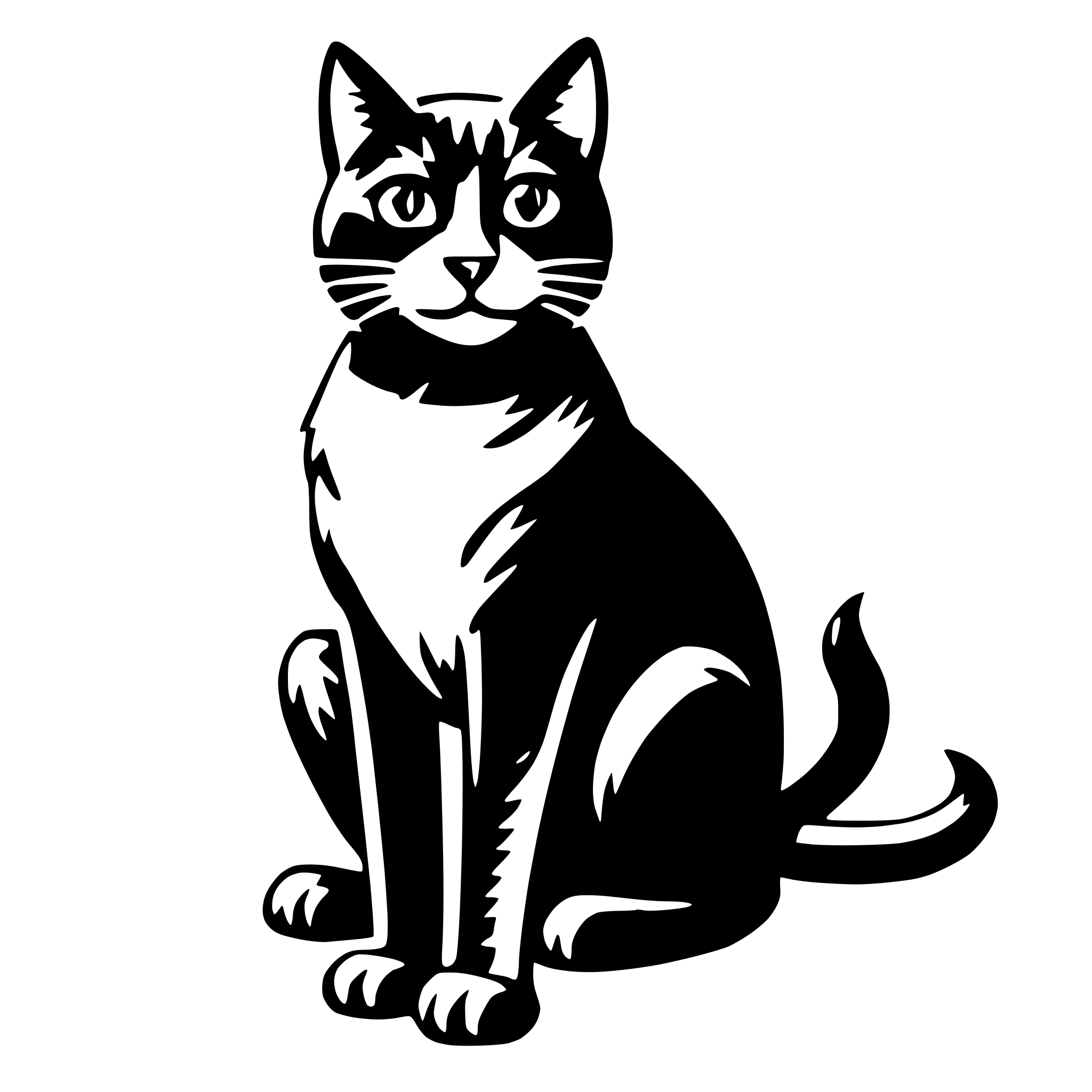 AI-generated SVG of a black cat