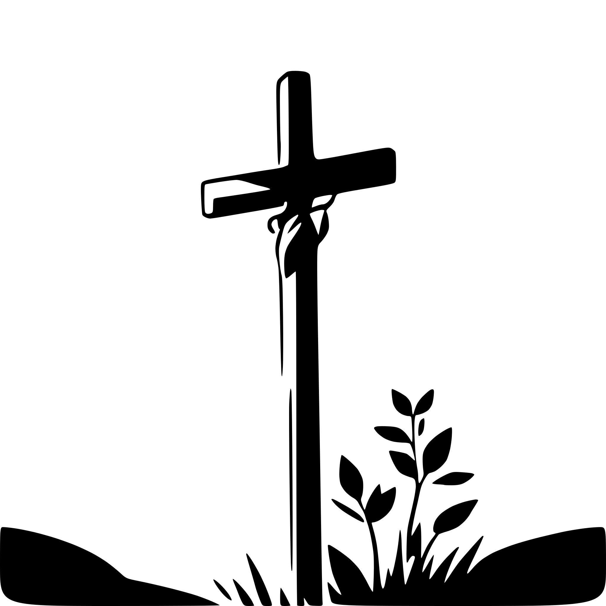 AI-generated SVG of 'easter cross and flowers'