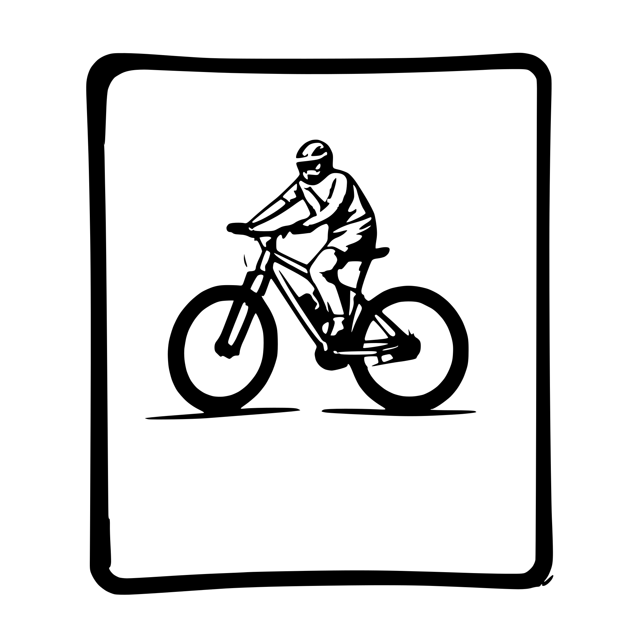 AI-generated SVG of a mountainbike breaking out of a picture frame