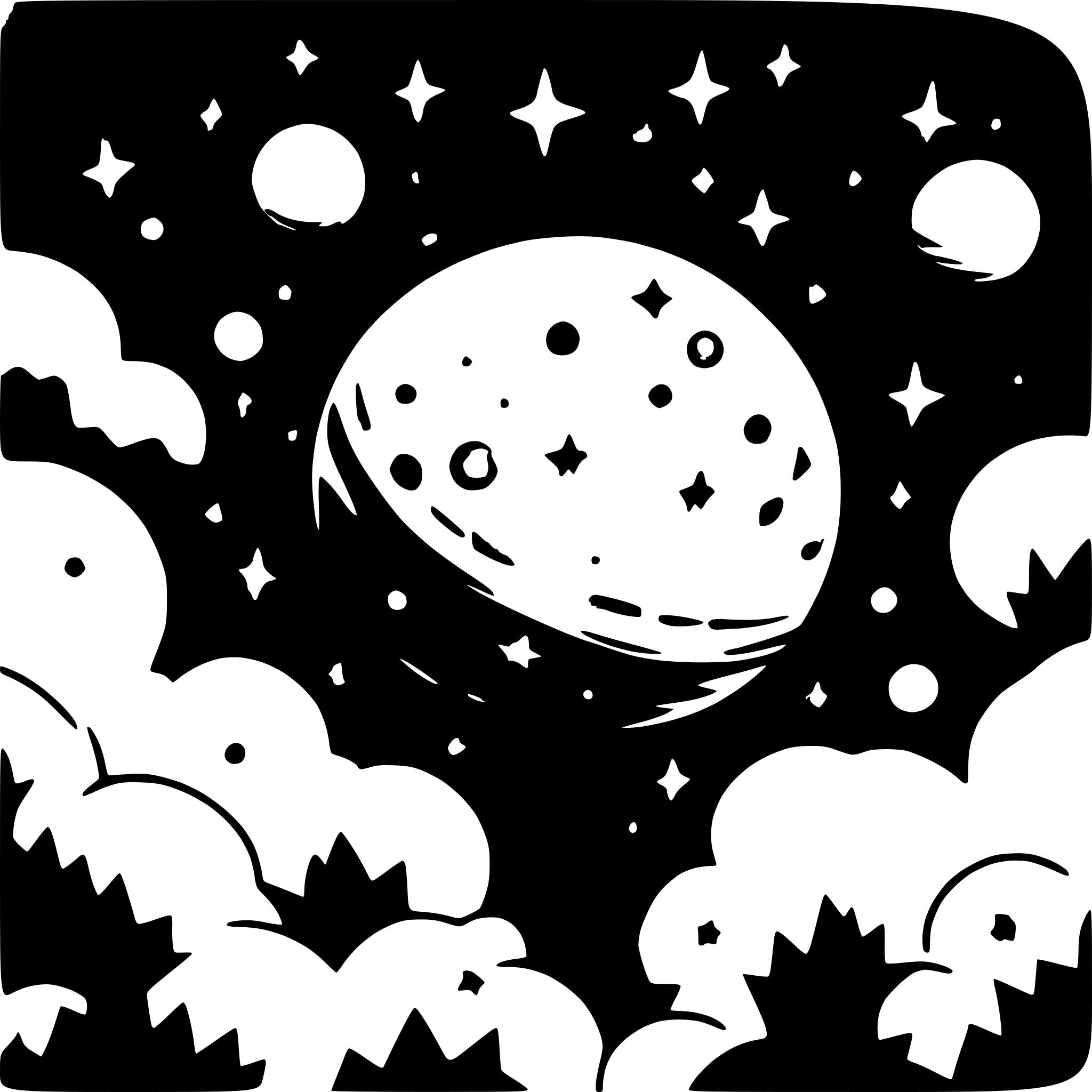 AI-generated SVG of a scattered stars as a galaxy system