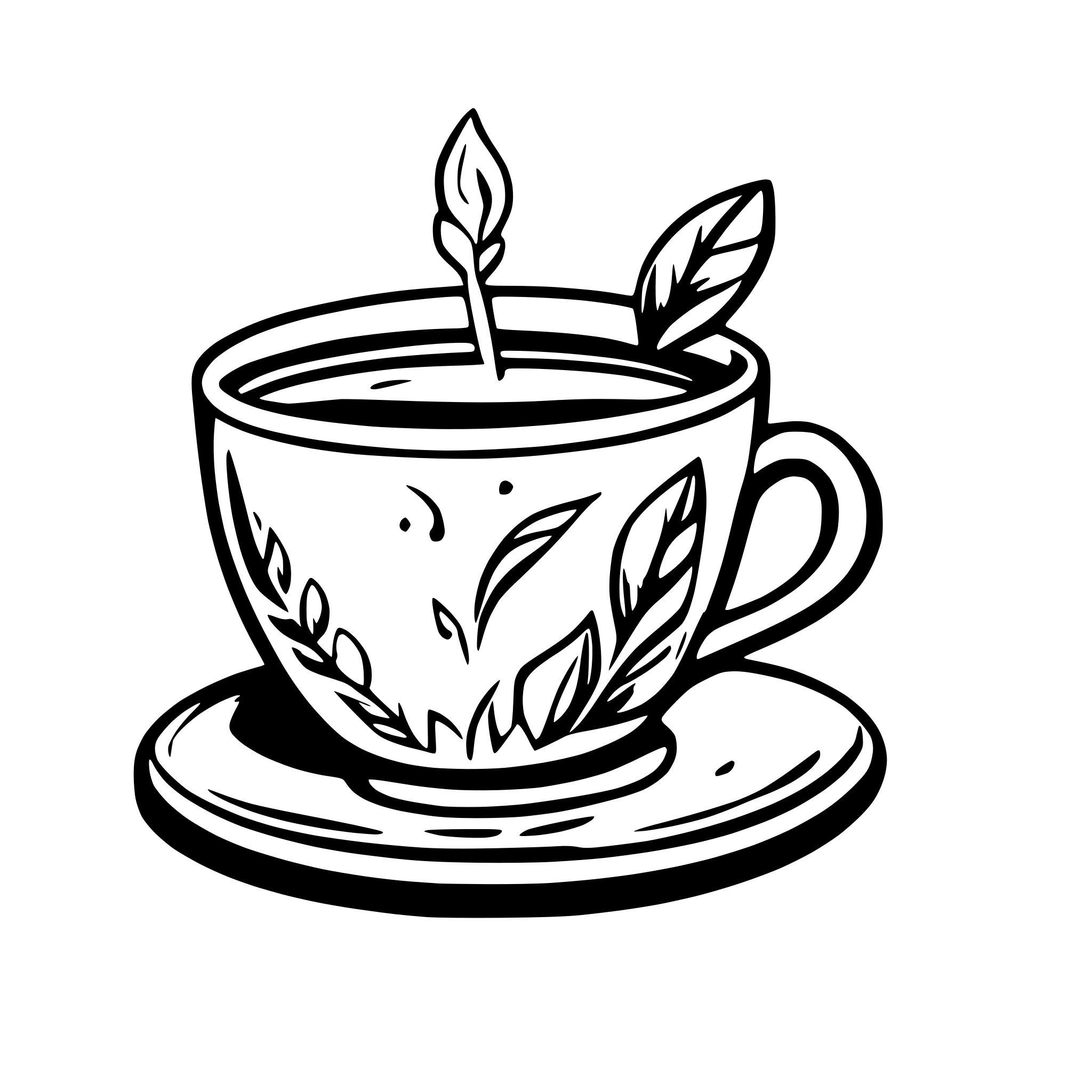 AI-generated SVG of a draw a cup of coffee which is labeled maska on it
