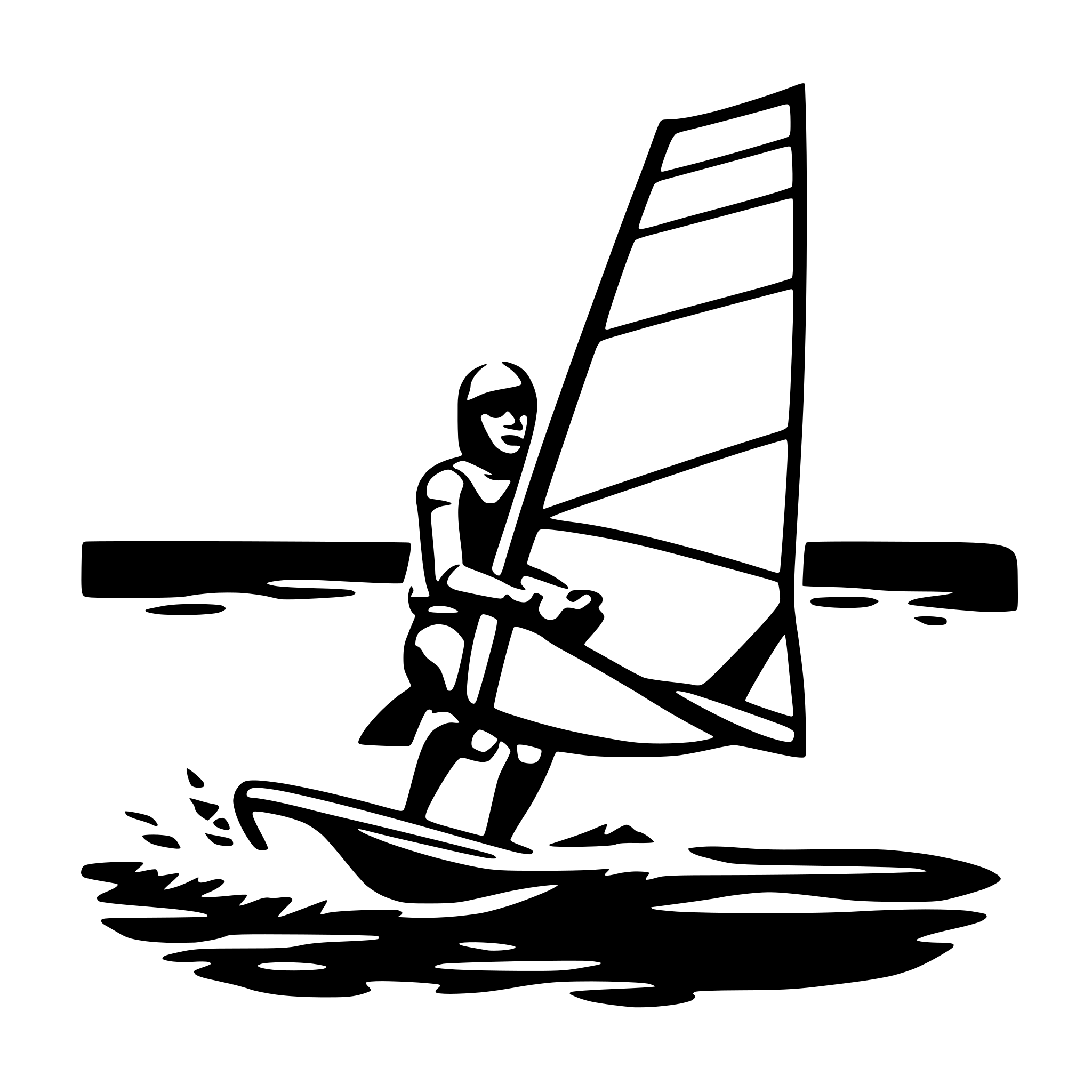 AI-generated SVG of 'Windsurfing'