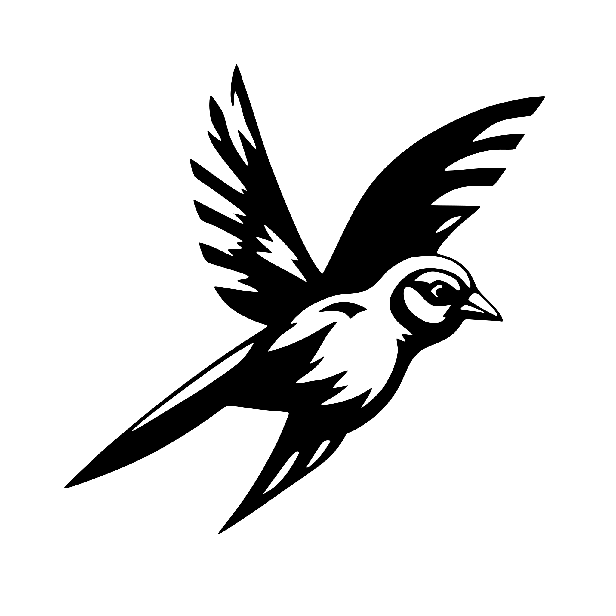AI-generated SVG of 'bird with one wing to the right'